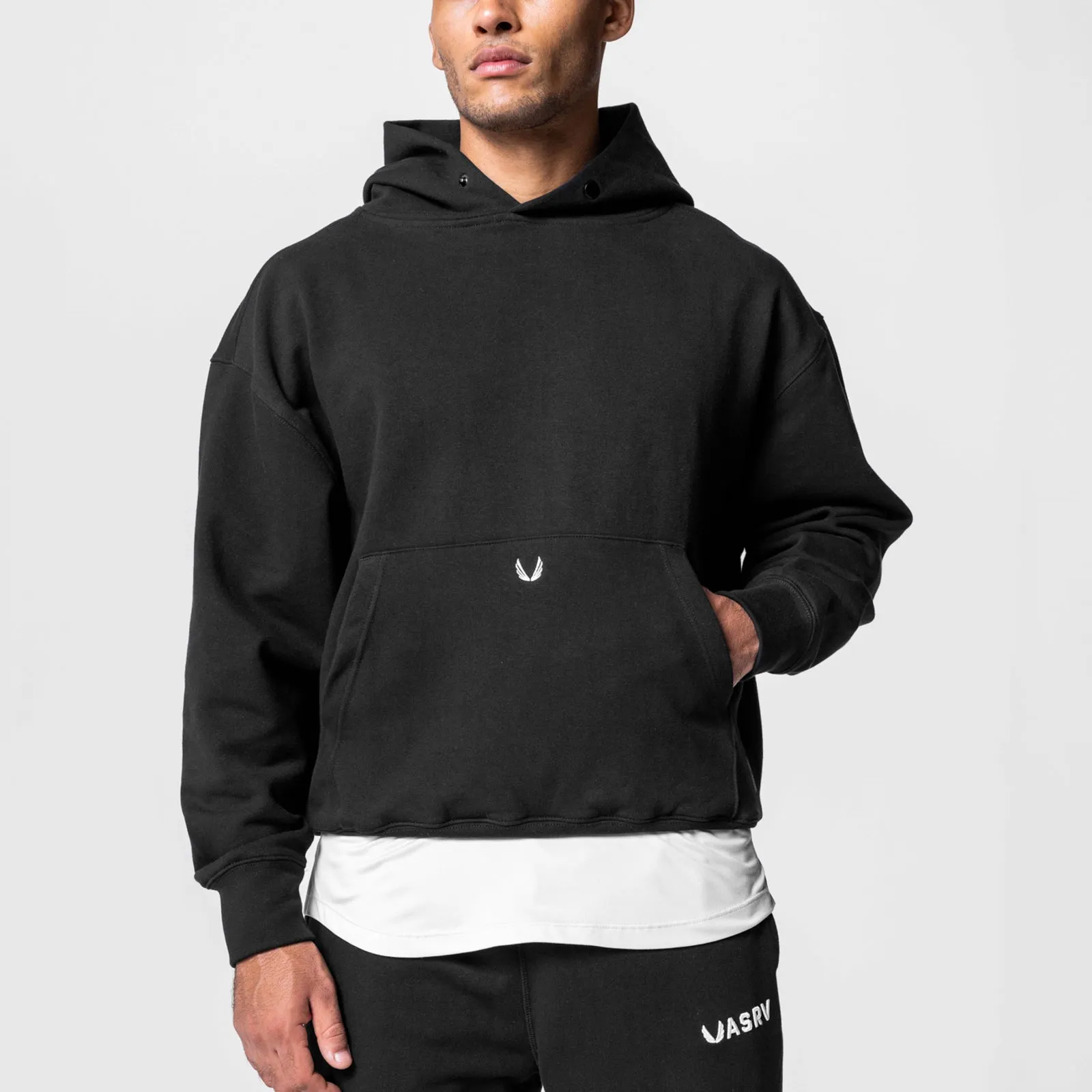0648. Tech-Terry Hoodie - Black ASRV