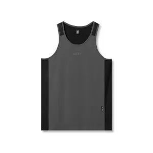 0809. Supima Mesh Panel Training Singlet  - Space Grey ASRV