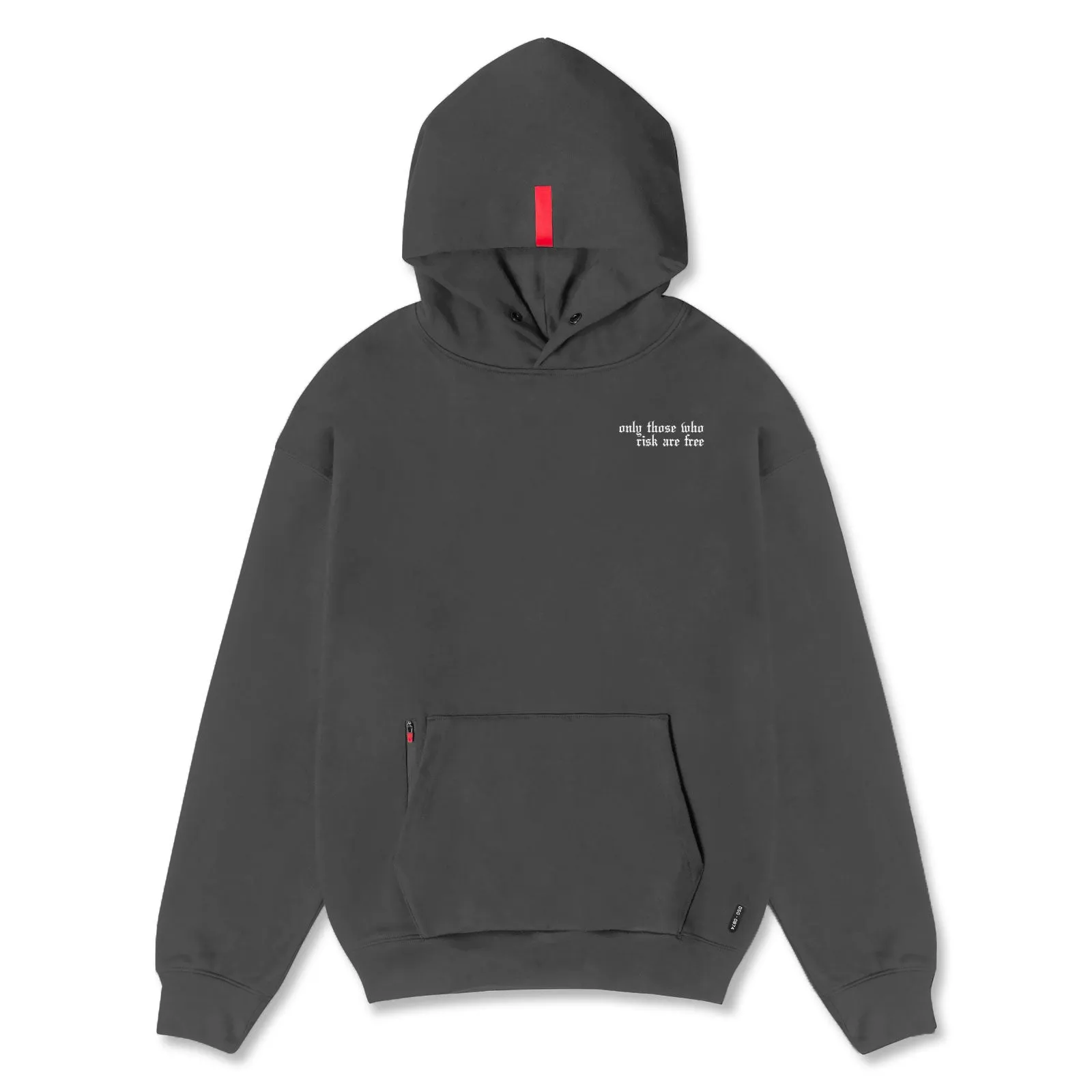 0874. Tech-Terry Zip Pocket Hoodie - Space Grey/White "Brush Wings/ASRV" ASRV