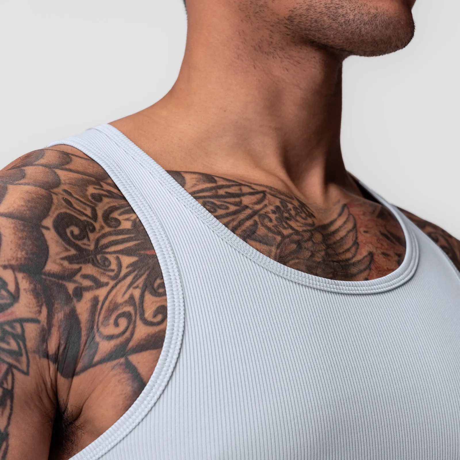 0986. CreoraTech Ribbed Tank - Ice Blue ASRV