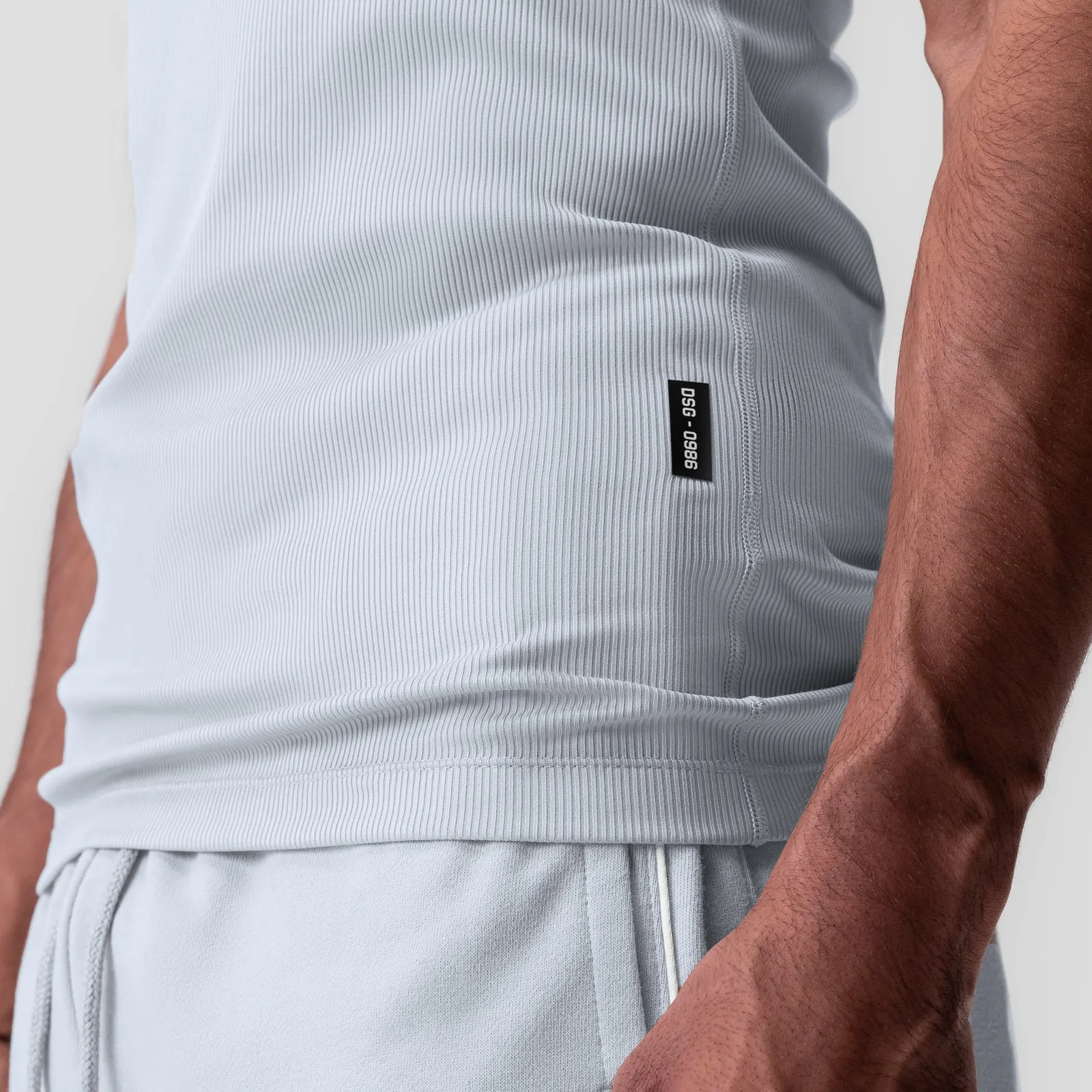 0986. CreoraTech Ribbed Tank - Ice Blue ASRV