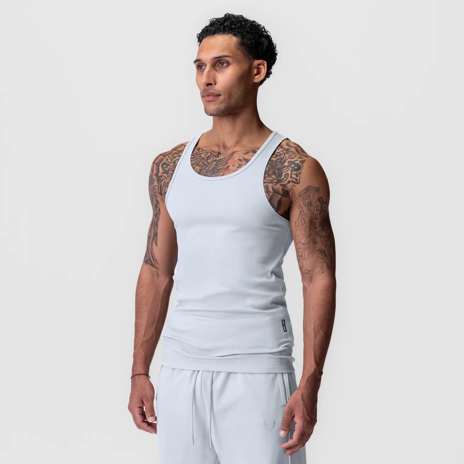 0986. CreoraTech Ribbed Tank - Ice Blue ASRV