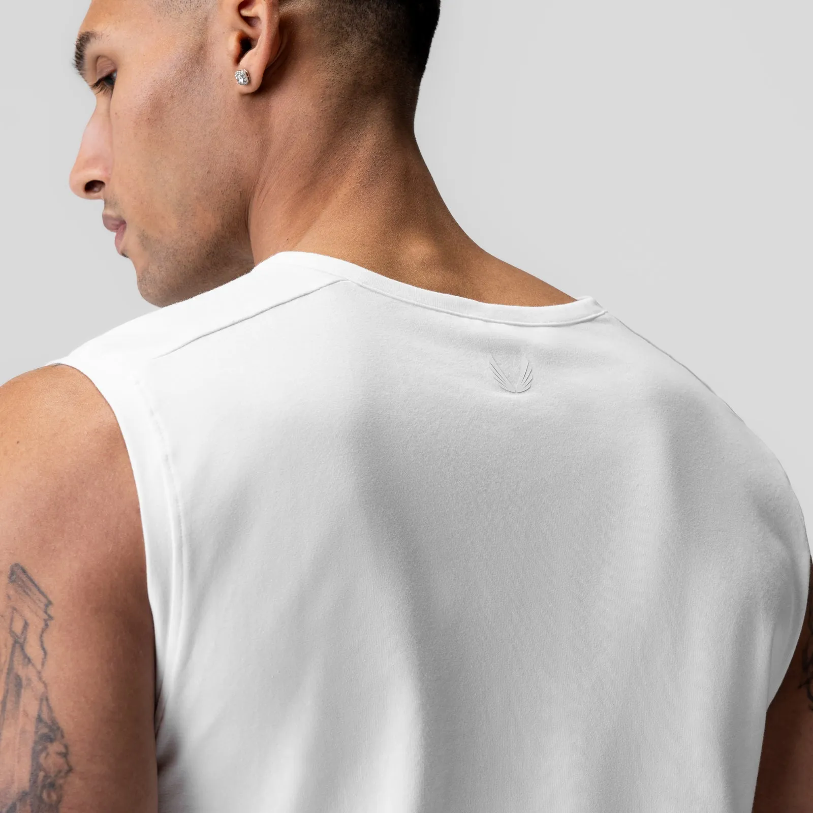 1060. Creora Cotton Modal Cutoff Tank - White ASRV