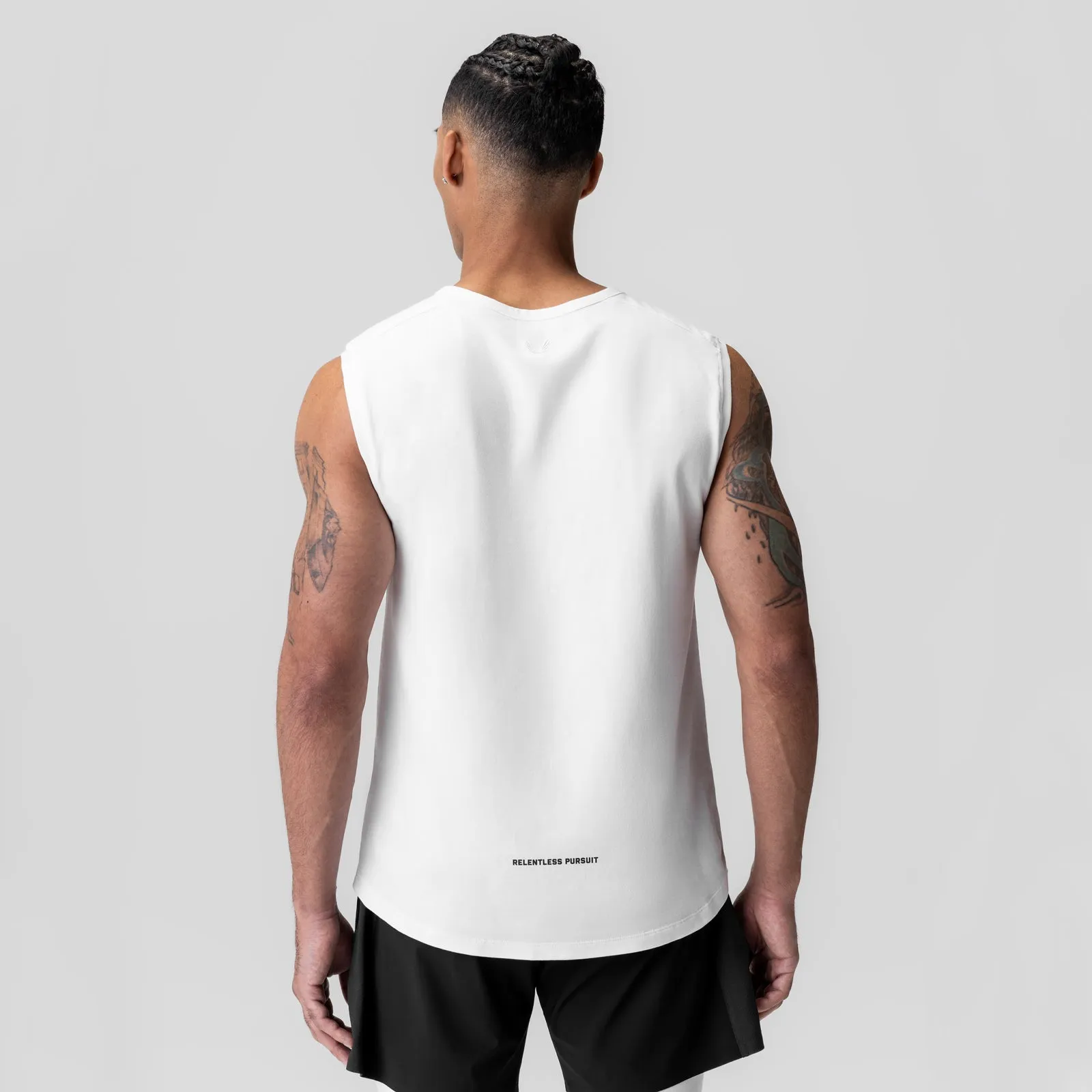 1060. Creora Cotton Modal Cutoff Tank - White ASRV