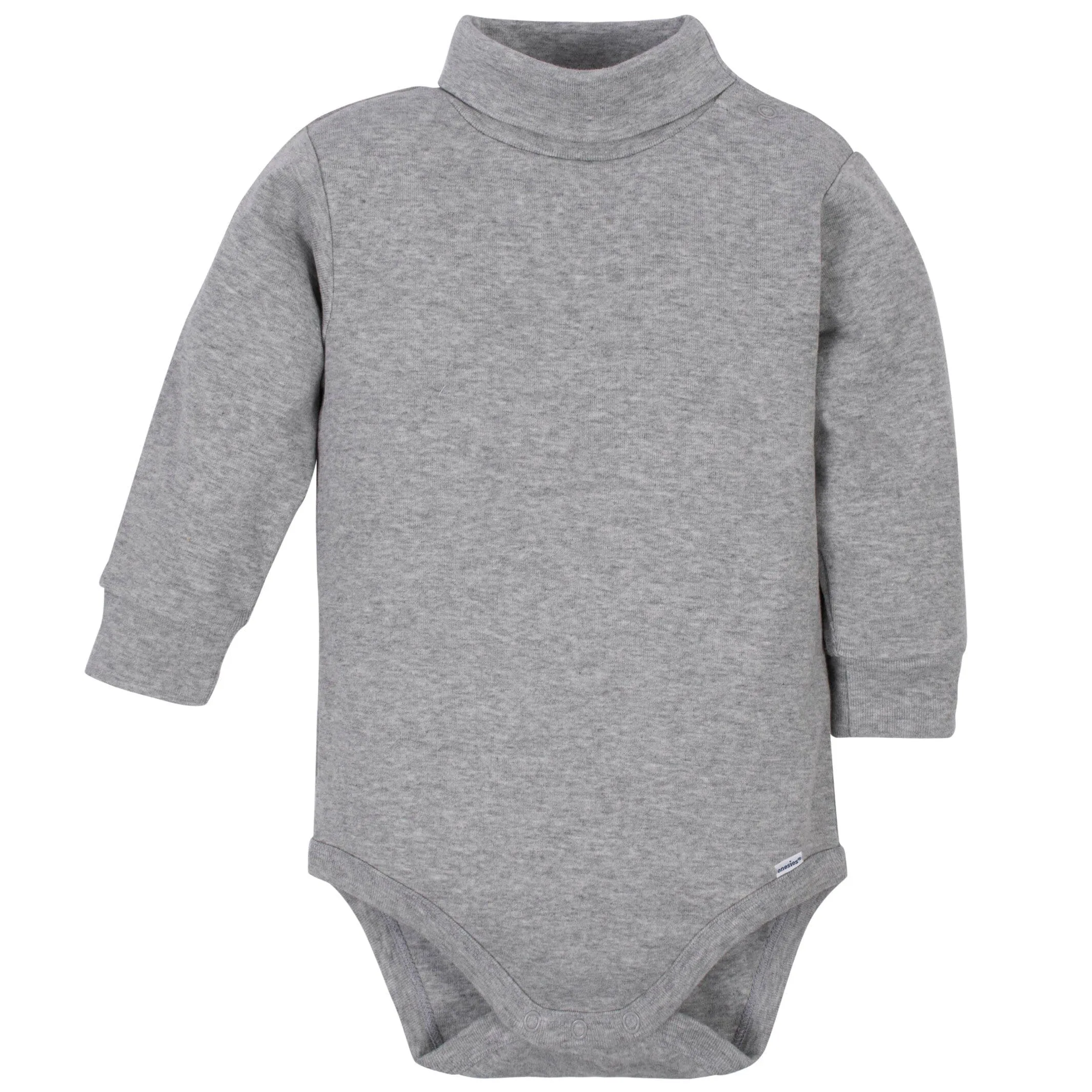 2-Pack Baby & Toddler Neutral Grey Heather Long Sleeve Turtleneck Onesies Bodysuits Gerber Childrenswea