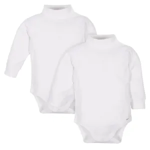 2-Pack Baby and Toddler Neutral White Long Sleeve Turtleneck Onesies Bodysuits Gerber Childrenswea