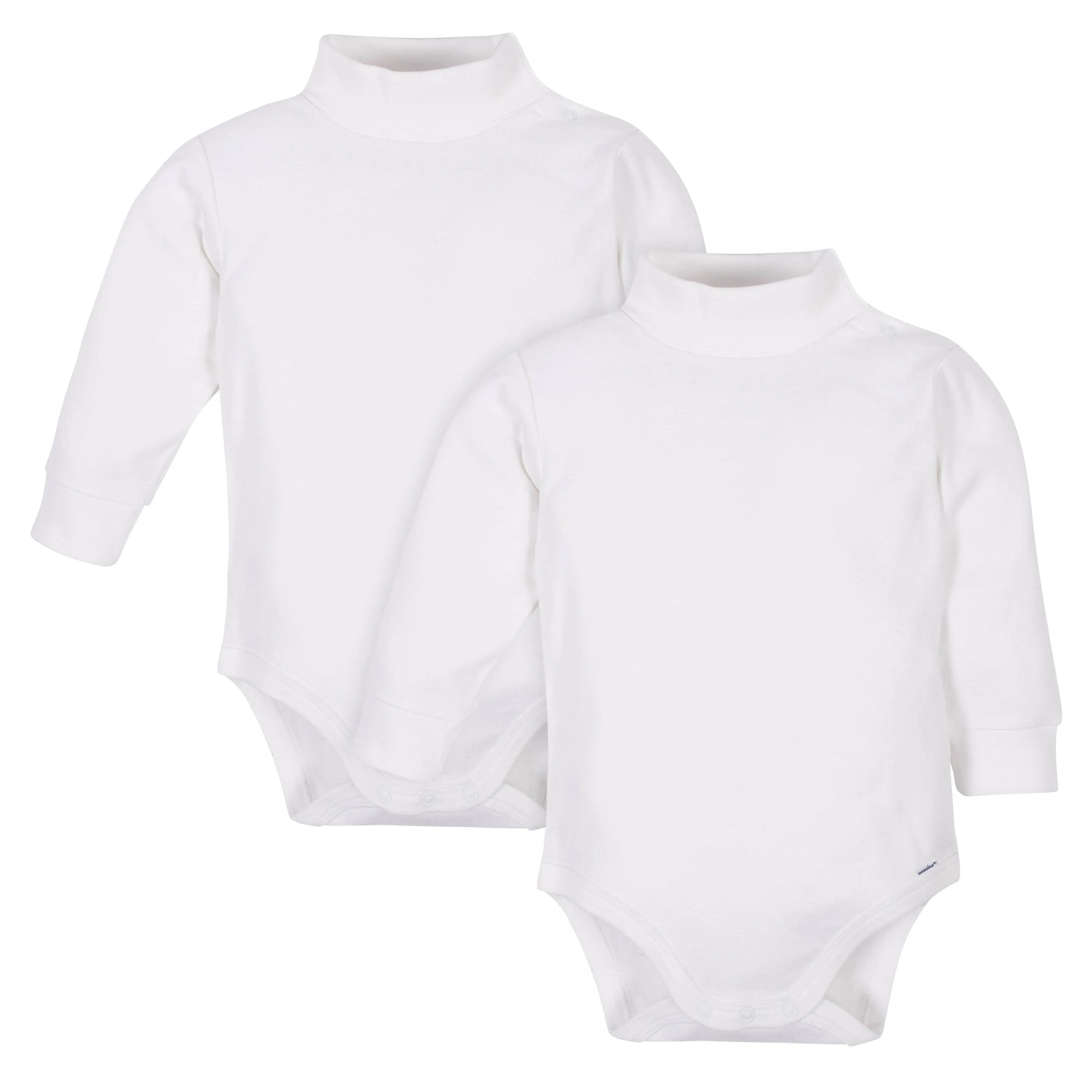 2-Pack Baby and Toddler Neutral White Long Sleeve Turtleneck Onesies Bodysuits Gerber Childrenswea