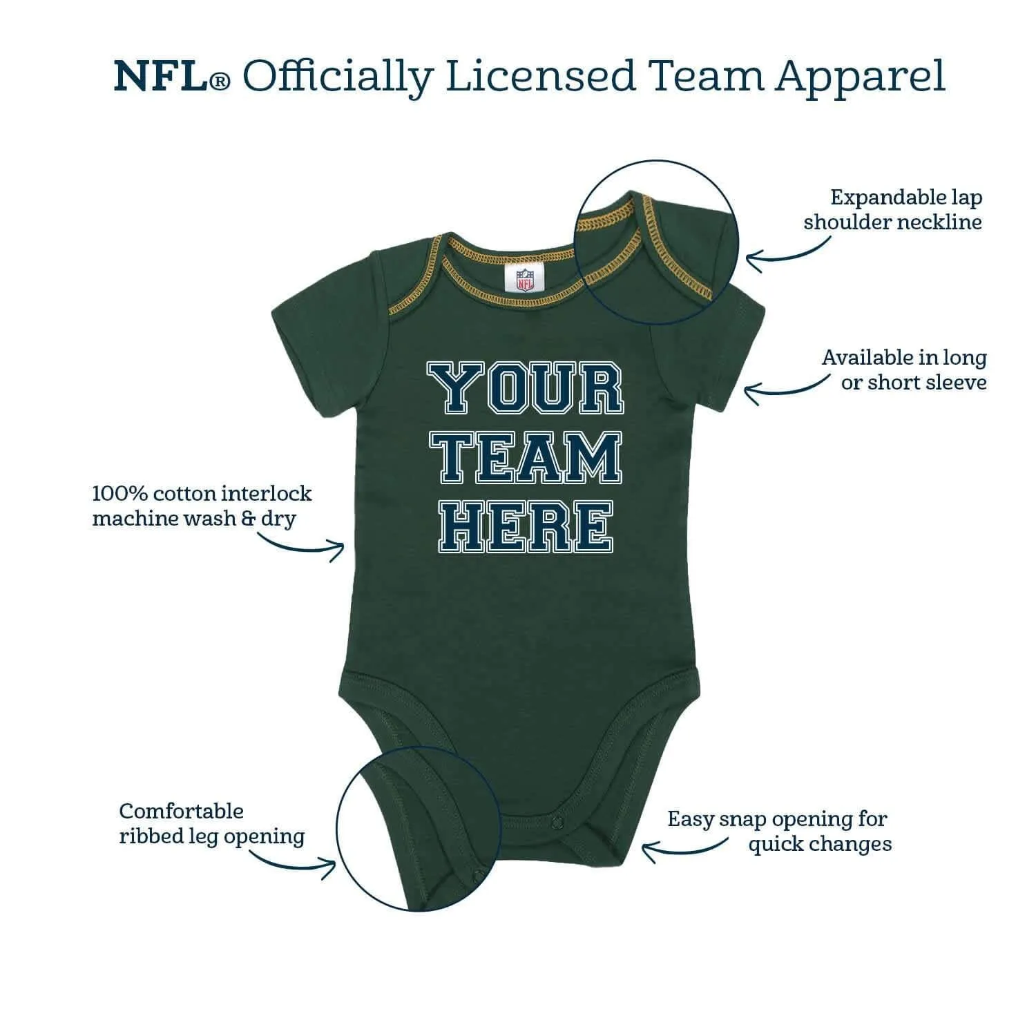 2-Pack Baby Boys 49ers Long Sleeve Bodysuits Gerber Childrenswea