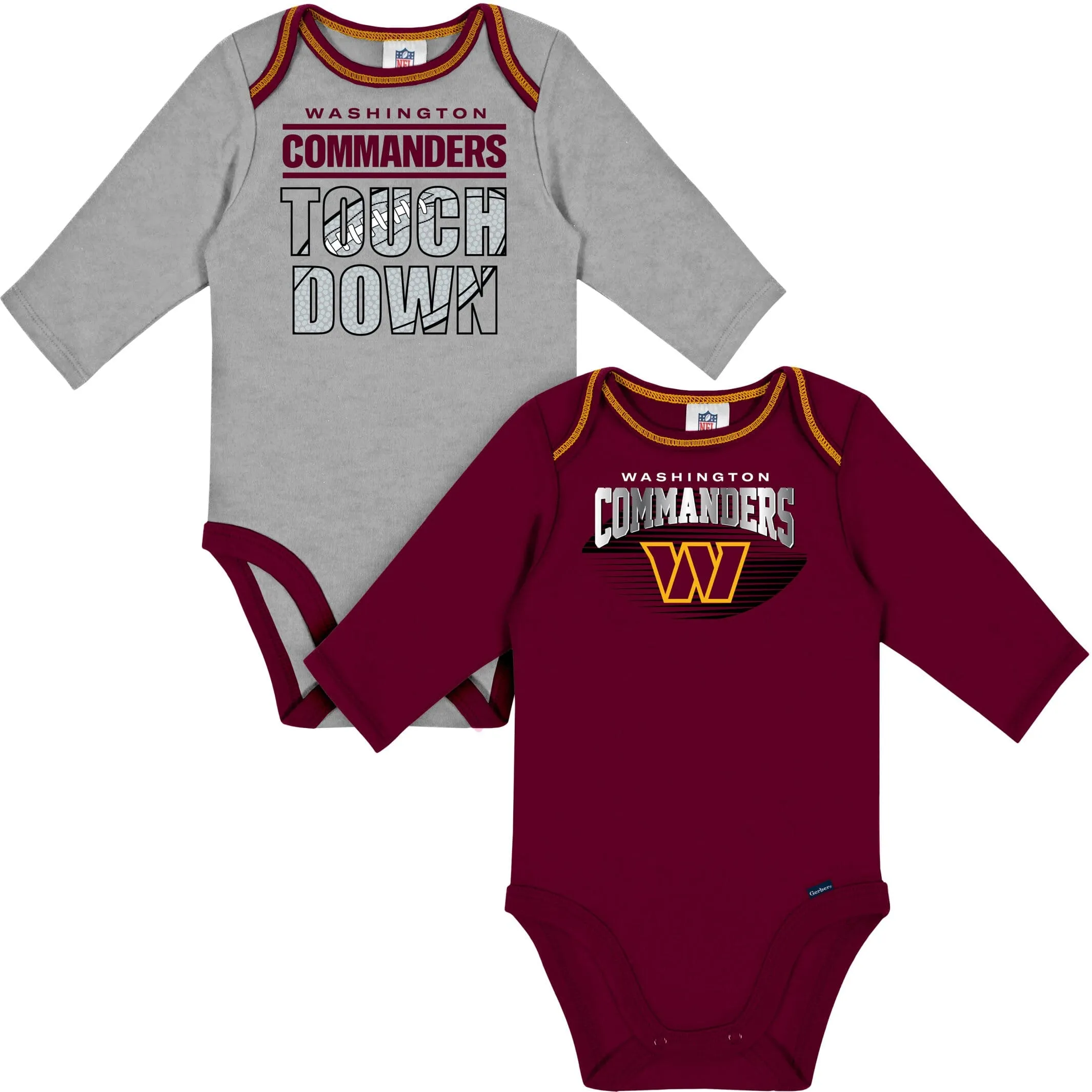 2-Pack Baby Boys Commanders Long Sleeve Bodysuits Gerber Childrenswea