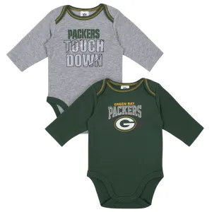 2-Pack Baby Boys Green Bay Packers Long Sleeve Bodysuits Gerber Childrenswea