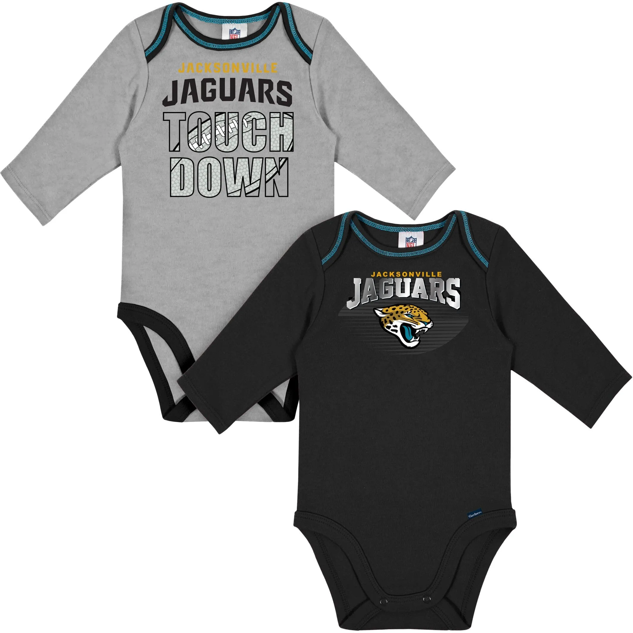 2-Pack Baby Boys Jaguars Long Sleeve Bodysuits Gerber Childrenswea