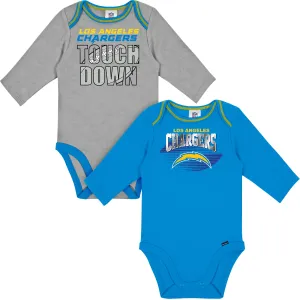 2-Pack Baby Boys Los Angeles Chargers Long Sleeve Bodysuits Gerber Childrenswea