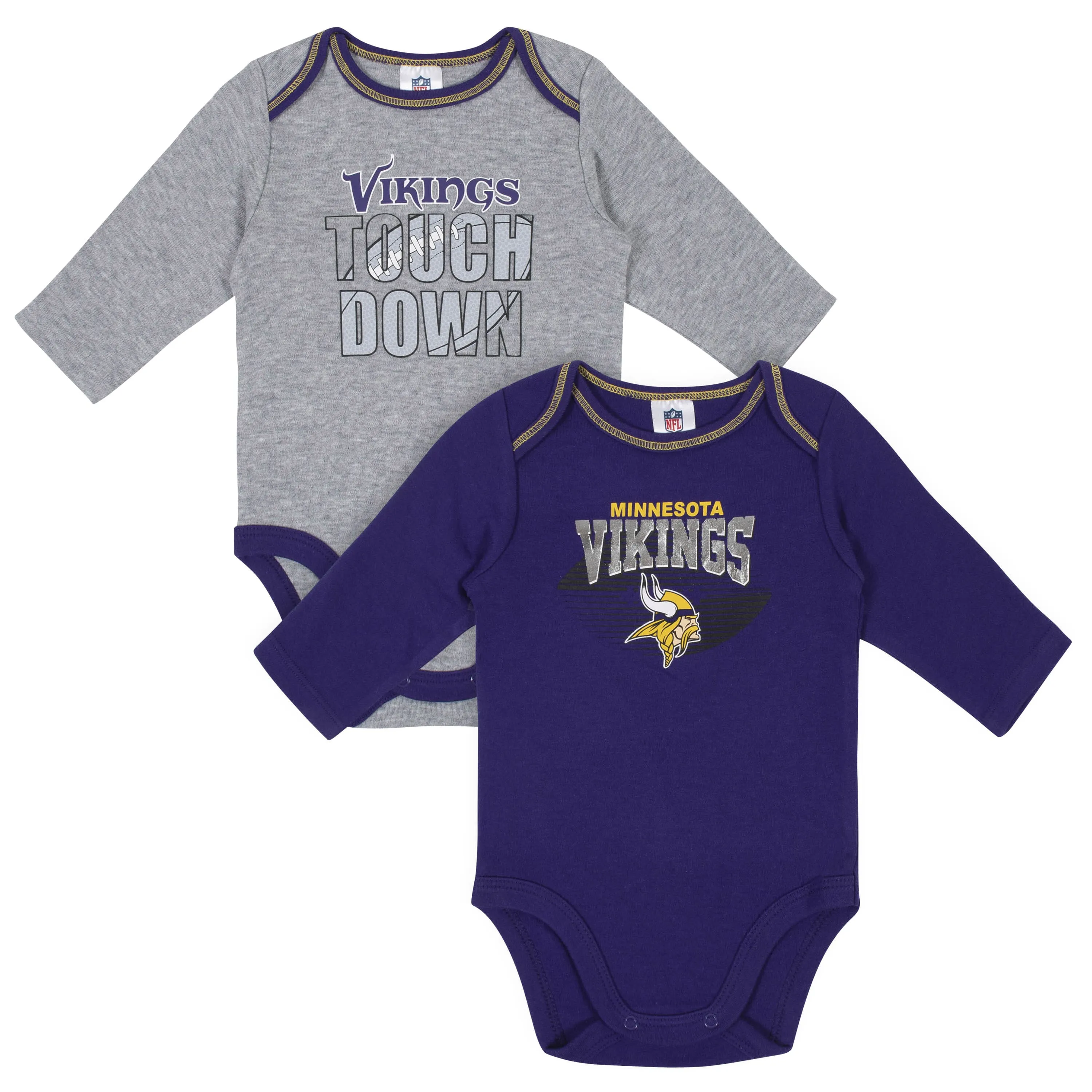 2-Pack Baby Boys Minnesota Vikings Long Sleeve Bodysuits Gerber Childrenswea
