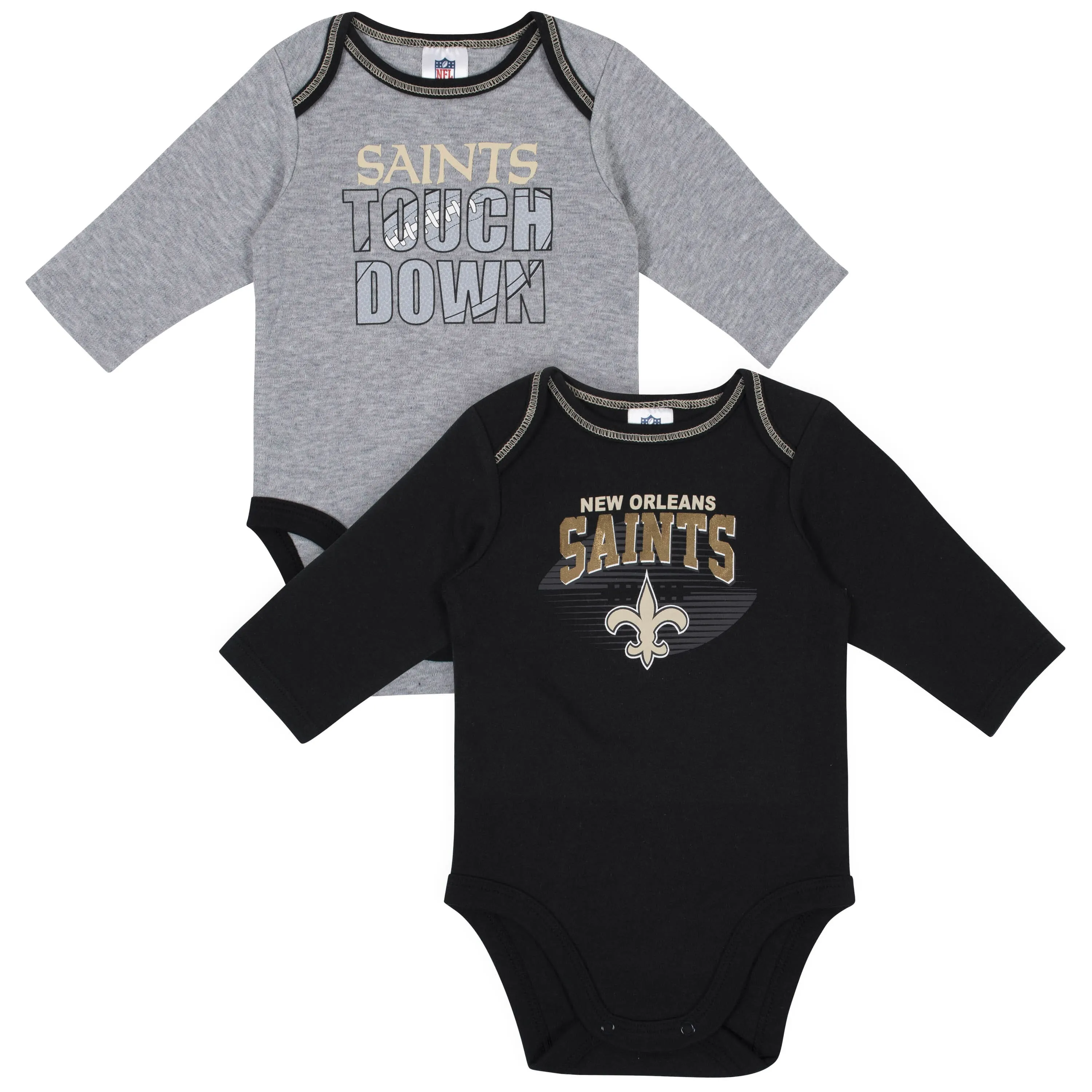 2-Pack Baby Boys New Orleans Saints Long Sleeve Bodysuits Gerber Childrenswea
