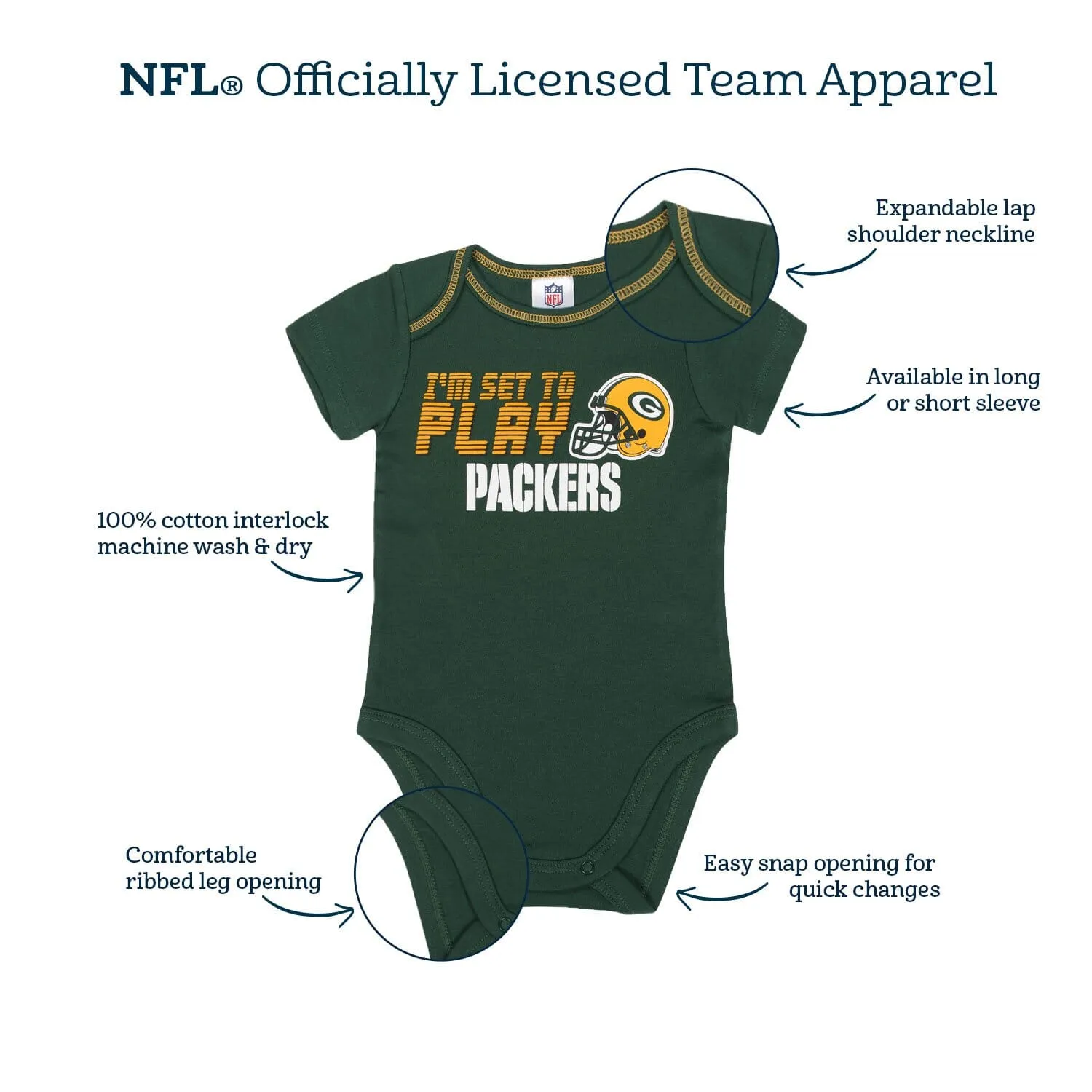 2-Pack Baby Boys Philadelphia Eagles Long Sleeve Bodysuits Gerber Childrenswea