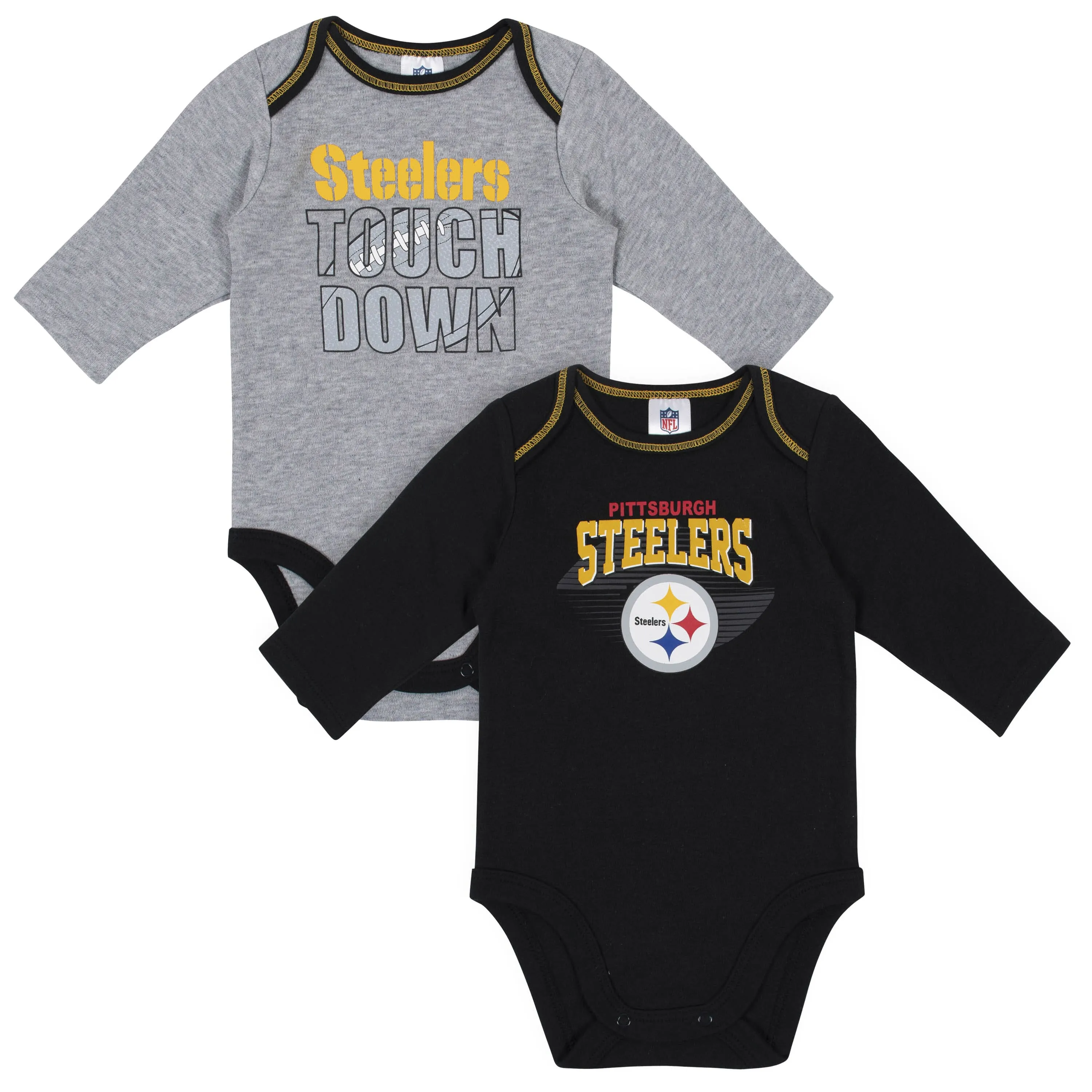 2-Pack Baby Boys Pittsburgh Steelers Long Sleeve Bodysuits Gerber Childrenswea