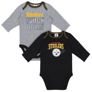 2-Pack Baby Boys Pittsburgh Steelers Long Sleeve Bodysuits Gerber Childrenswea