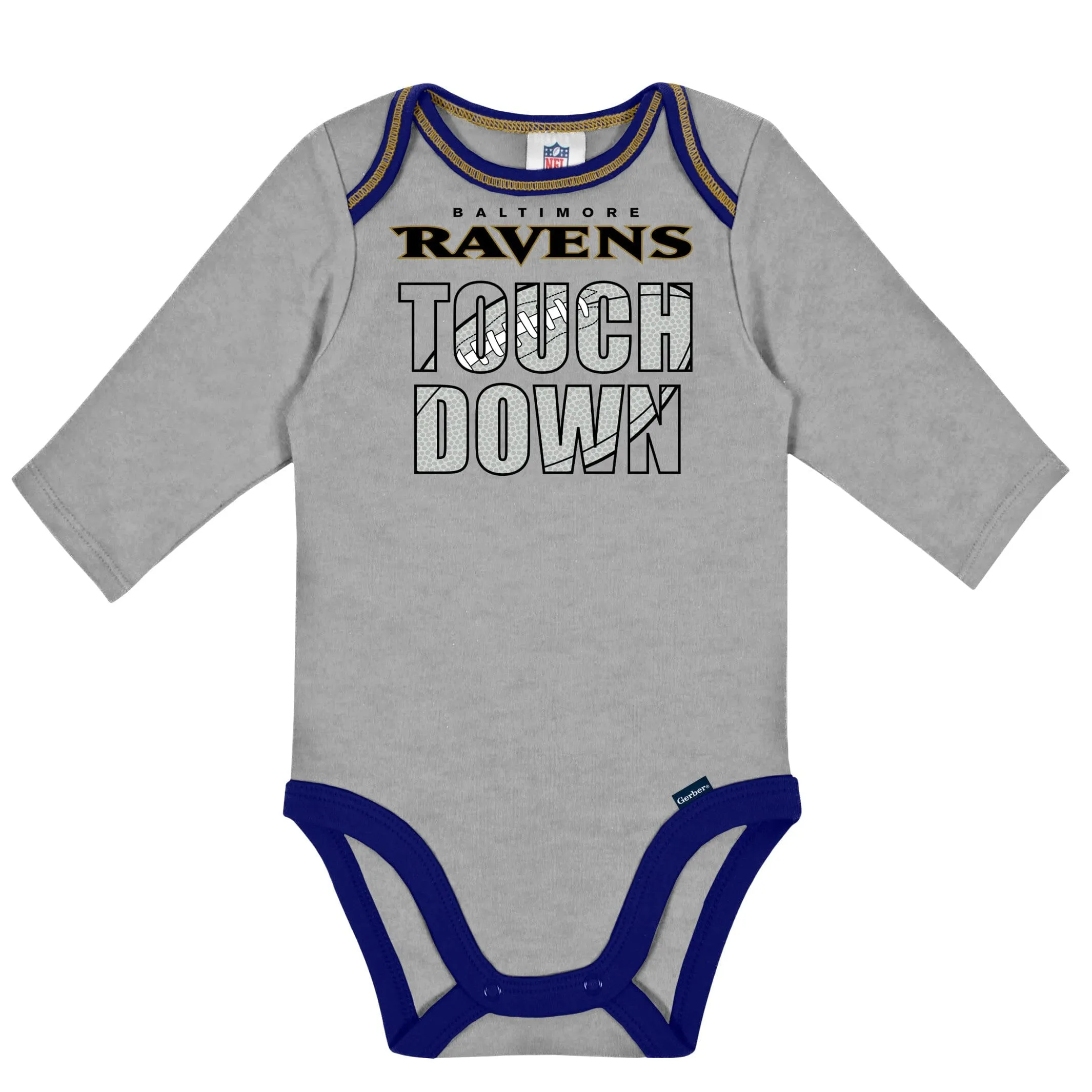 2-Pack Baby Boys Ravens Long Sleeve Bodysuits Gerber Childrenswea