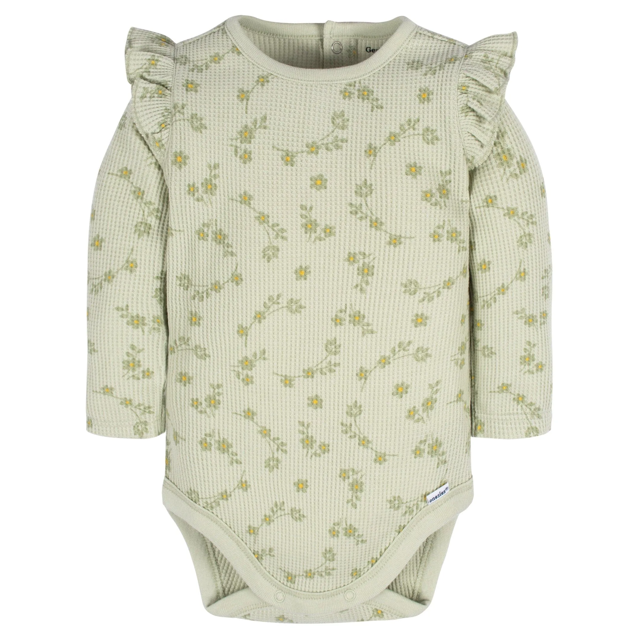 2-Pack Baby Girls Flower Toss Long Sleeve Onesies Bodysuits Gerber Childrenswea