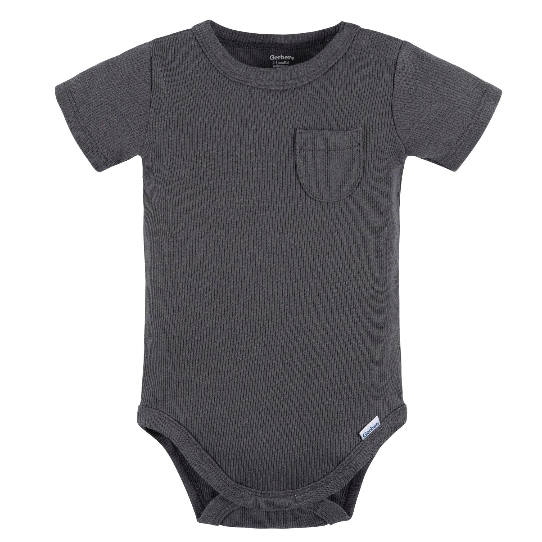 2-Piece Baby Boys Dark Grey Bodysuit and Shorts Set Gerber Childrenswea