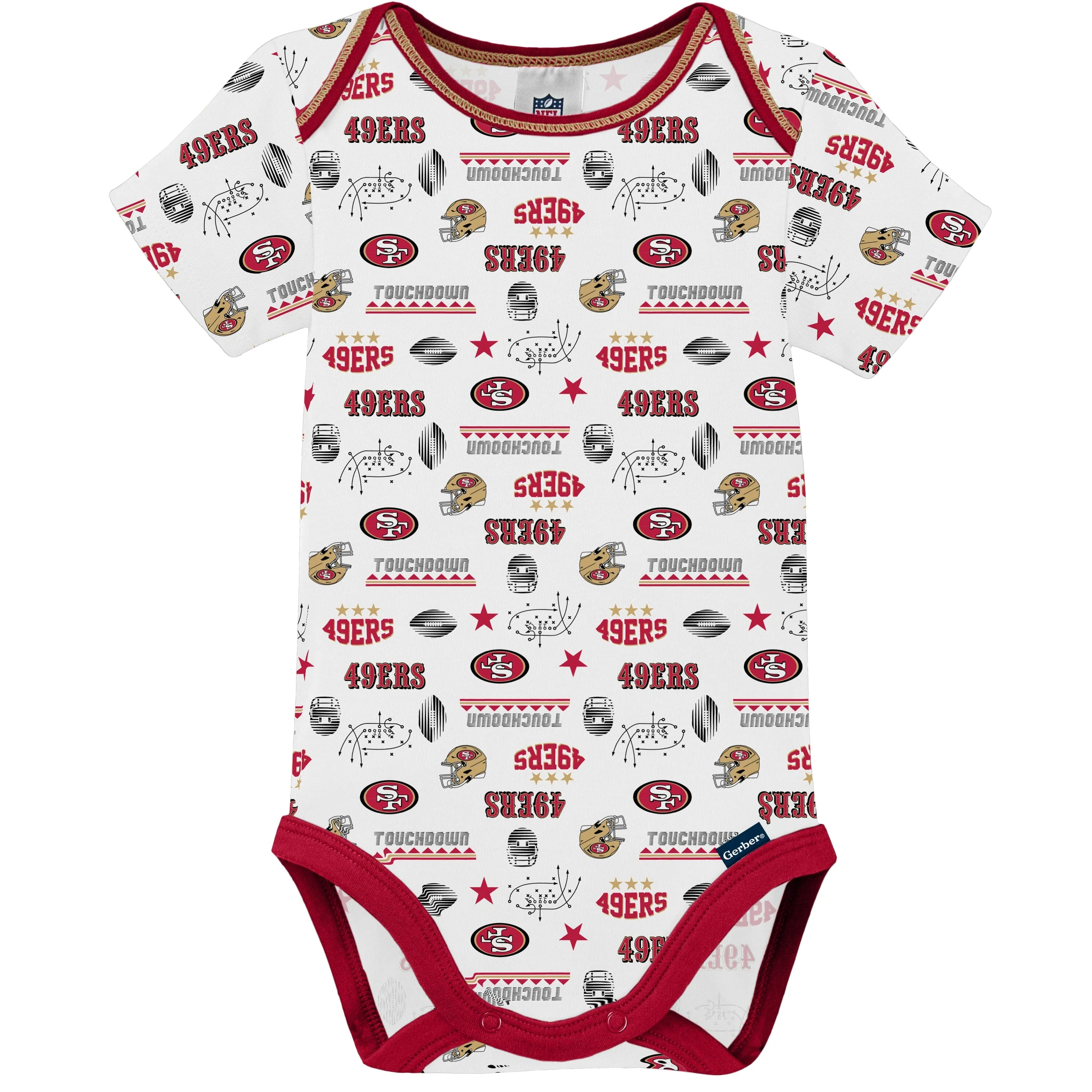 3-Pack Baby Boys 49ers Short Sleeve Bodysuits Gerber Childrenswea