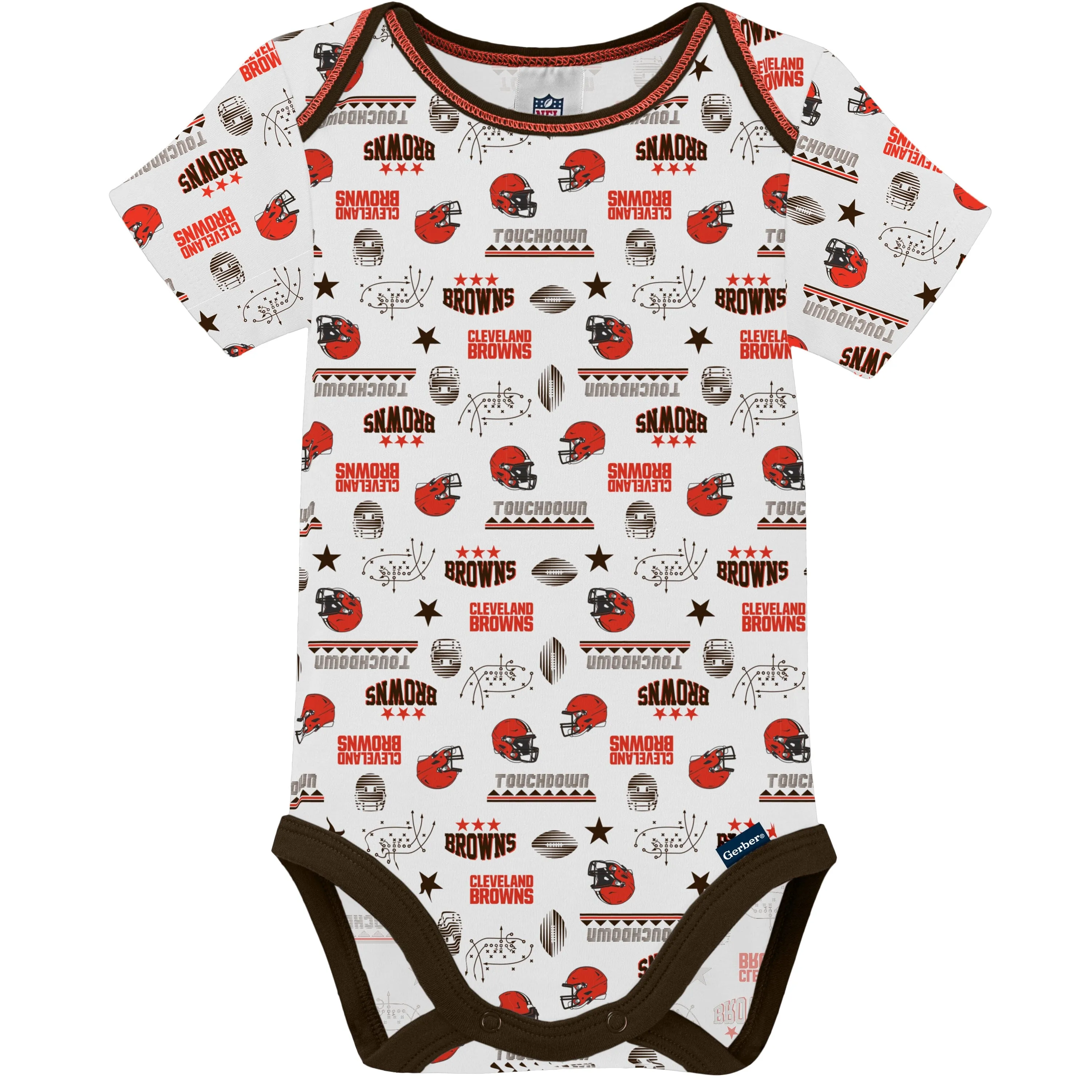 3-Pack Baby Boys Browns Short Sleeve Bodysuits Gerber Childrenswea