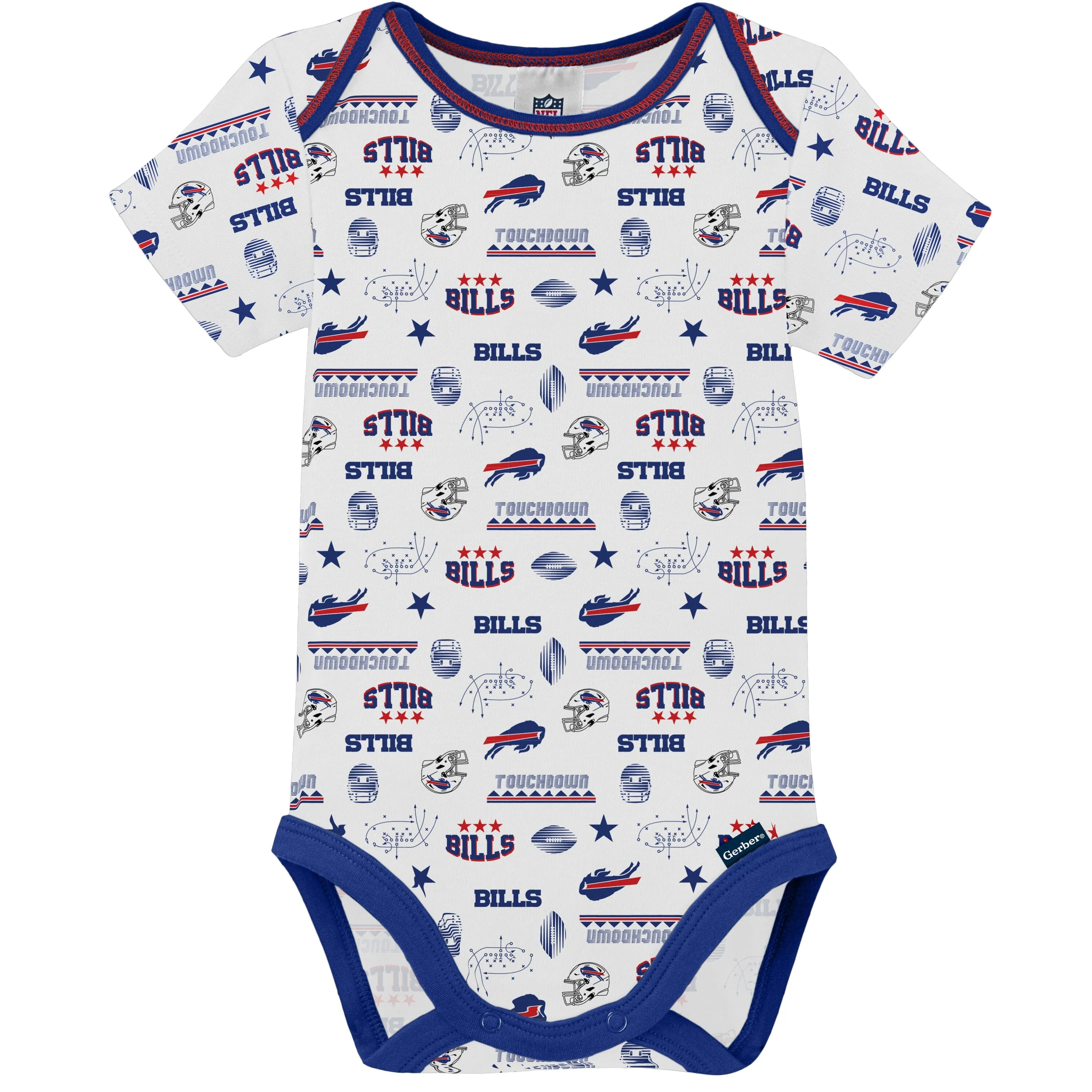 3-Pack Baby Boys Buffalo Bills Short Sleeve Bodysuits Gerber Childrenswea