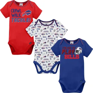 3-Pack Baby Boys Buffalo Bills Short Sleeve Bodysuits Gerber Childrenswea