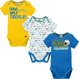 3-Pack Baby Boys Chargers Short Sleeve Bodysuits Gerber Childrenswea