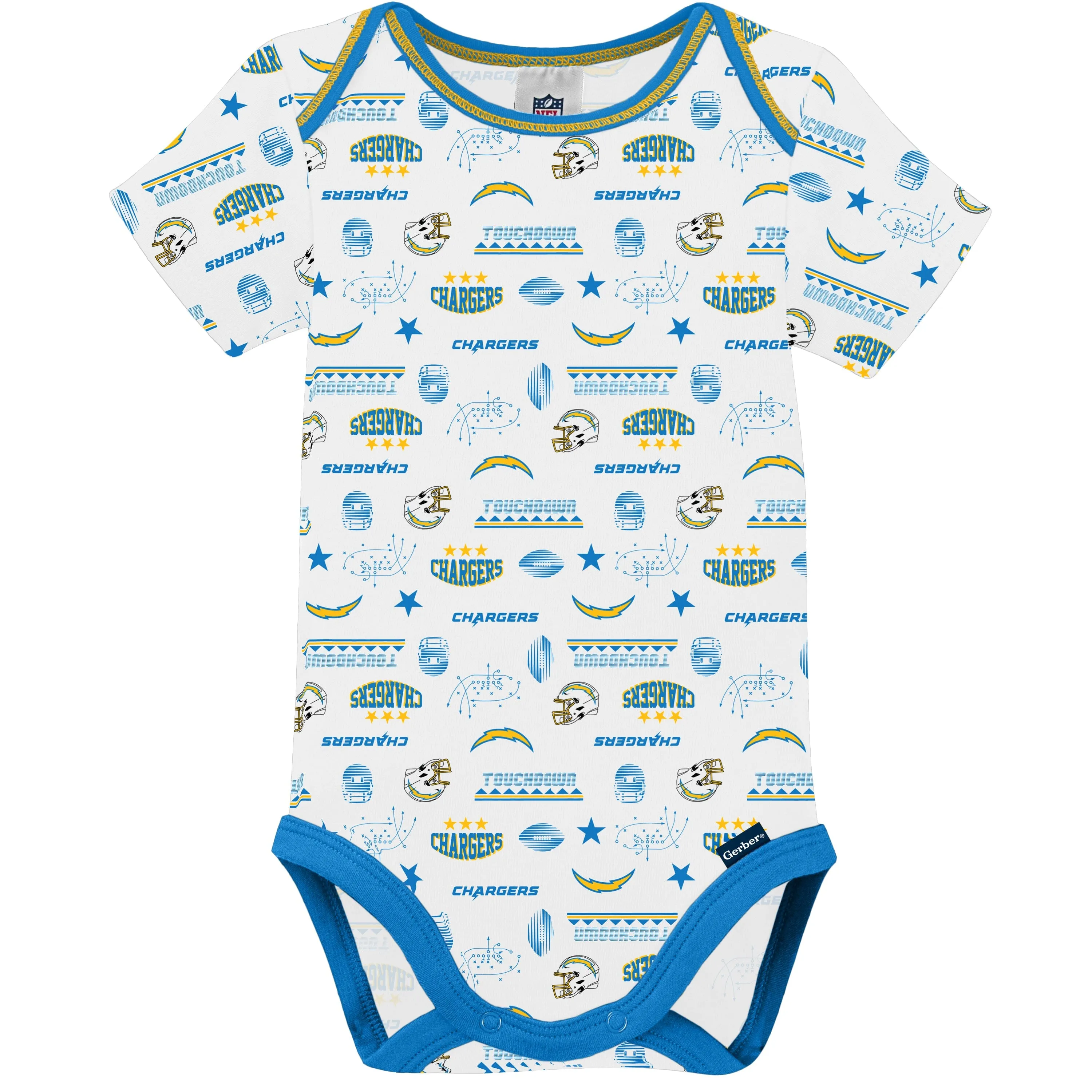 3-Pack Baby Boys Chargers Short Sleeve Bodysuits Gerber Childrenswea