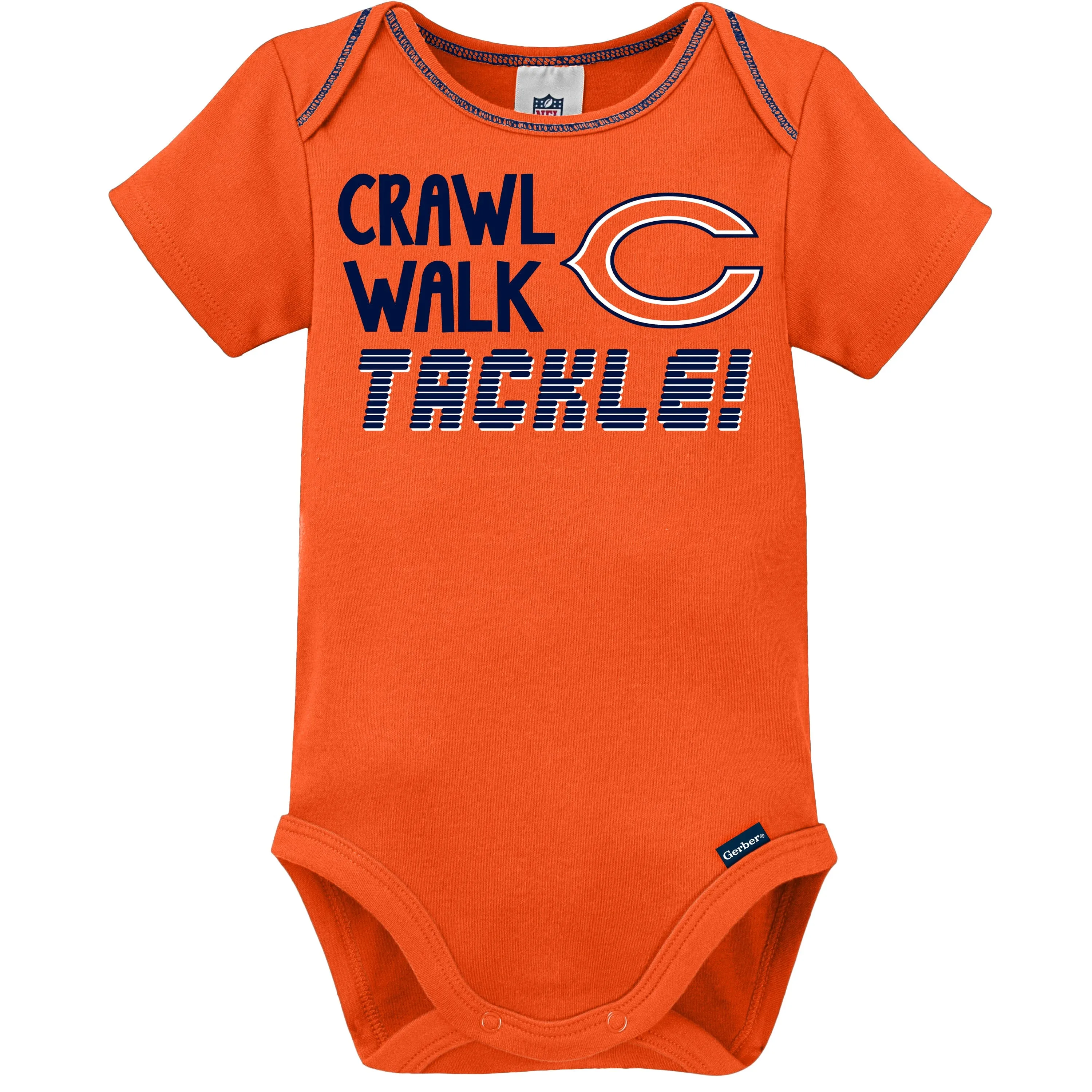 3-Pack Baby Boys Chicago Bears Short Sleeve Bodysuits Gerber Childrenswea