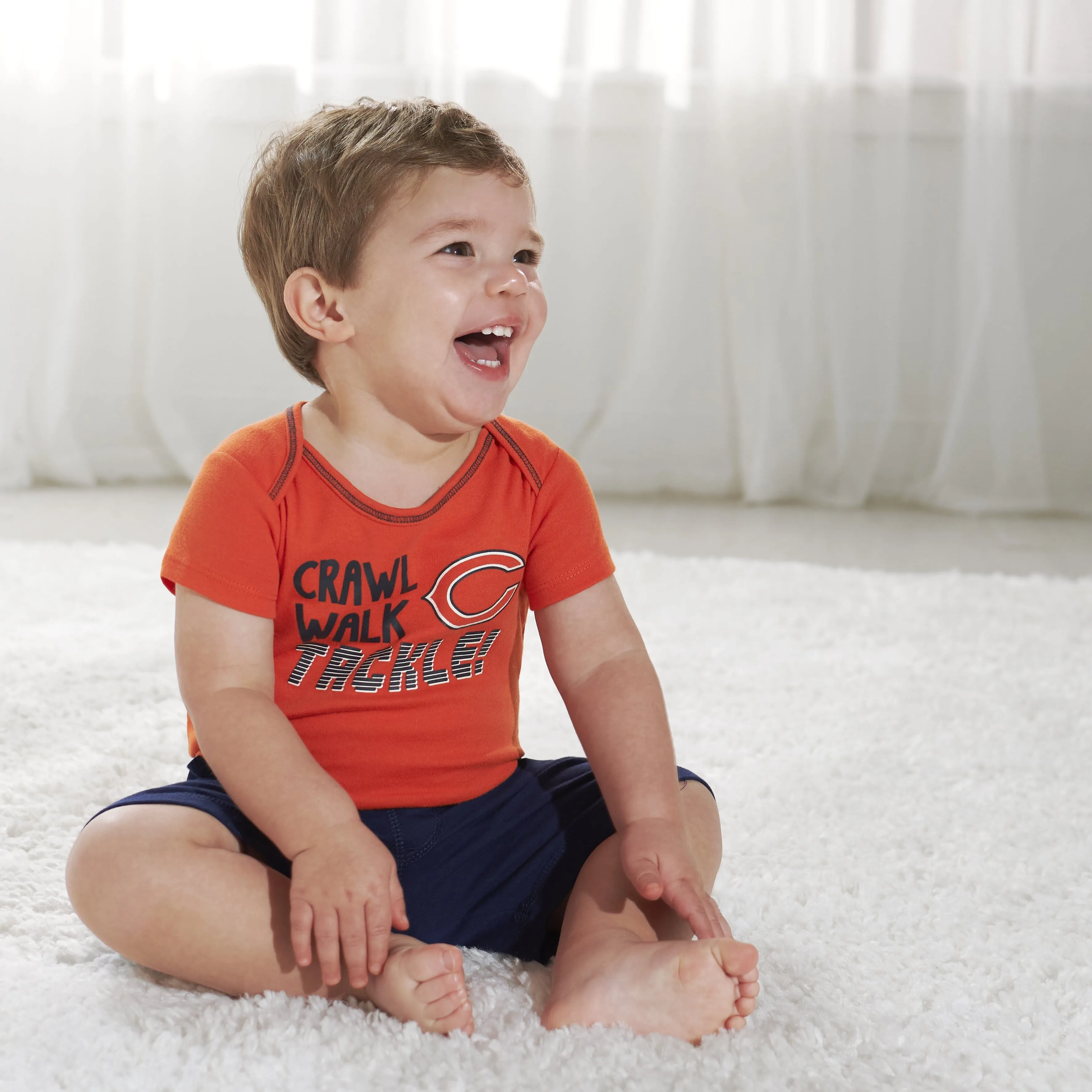 3-Pack Baby Boys Chicago Bears Short Sleeve Bodysuits Gerber Childrenswea