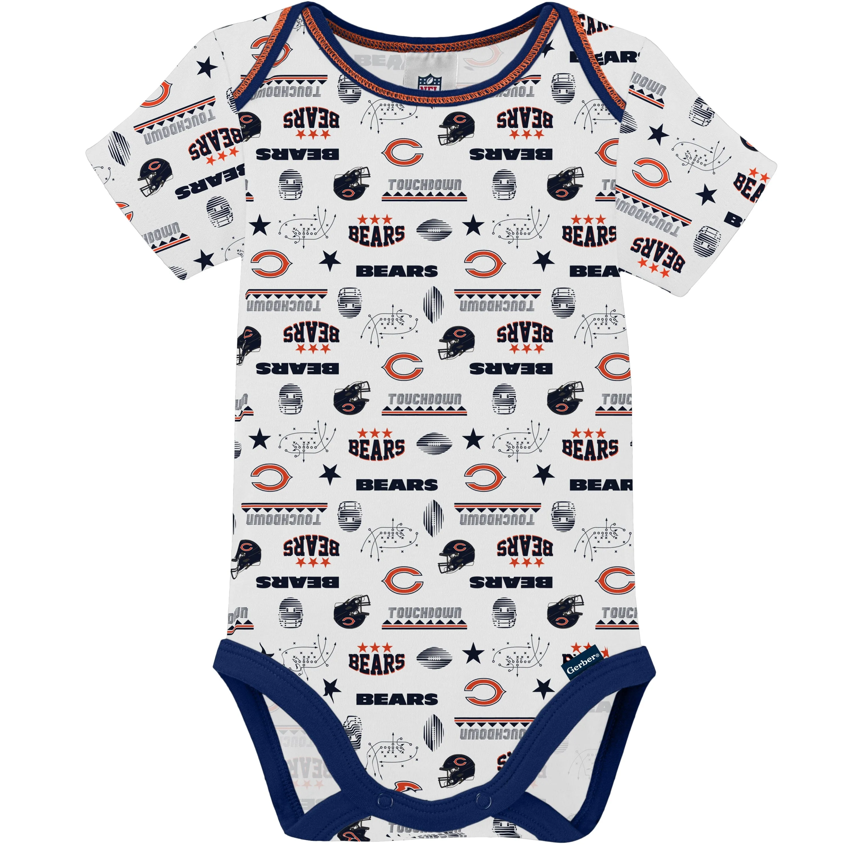 3-Pack Baby Boys Chicago Bears Short Sleeve Bodysuits Gerber Childrenswea