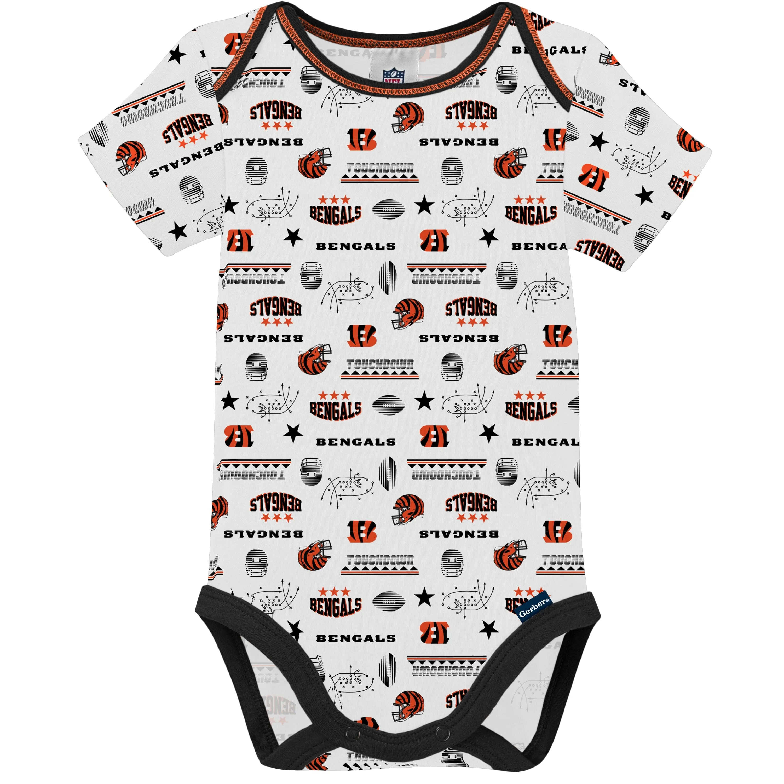 3-Pack Baby Boys Cincinnati Bengals Short Sleeve Bodysuits Gerber Childrenswea
