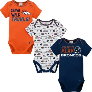 3-Pack Baby Boys Denver Broncos Short Sleeve Bodysuits Gerber Childrenswea