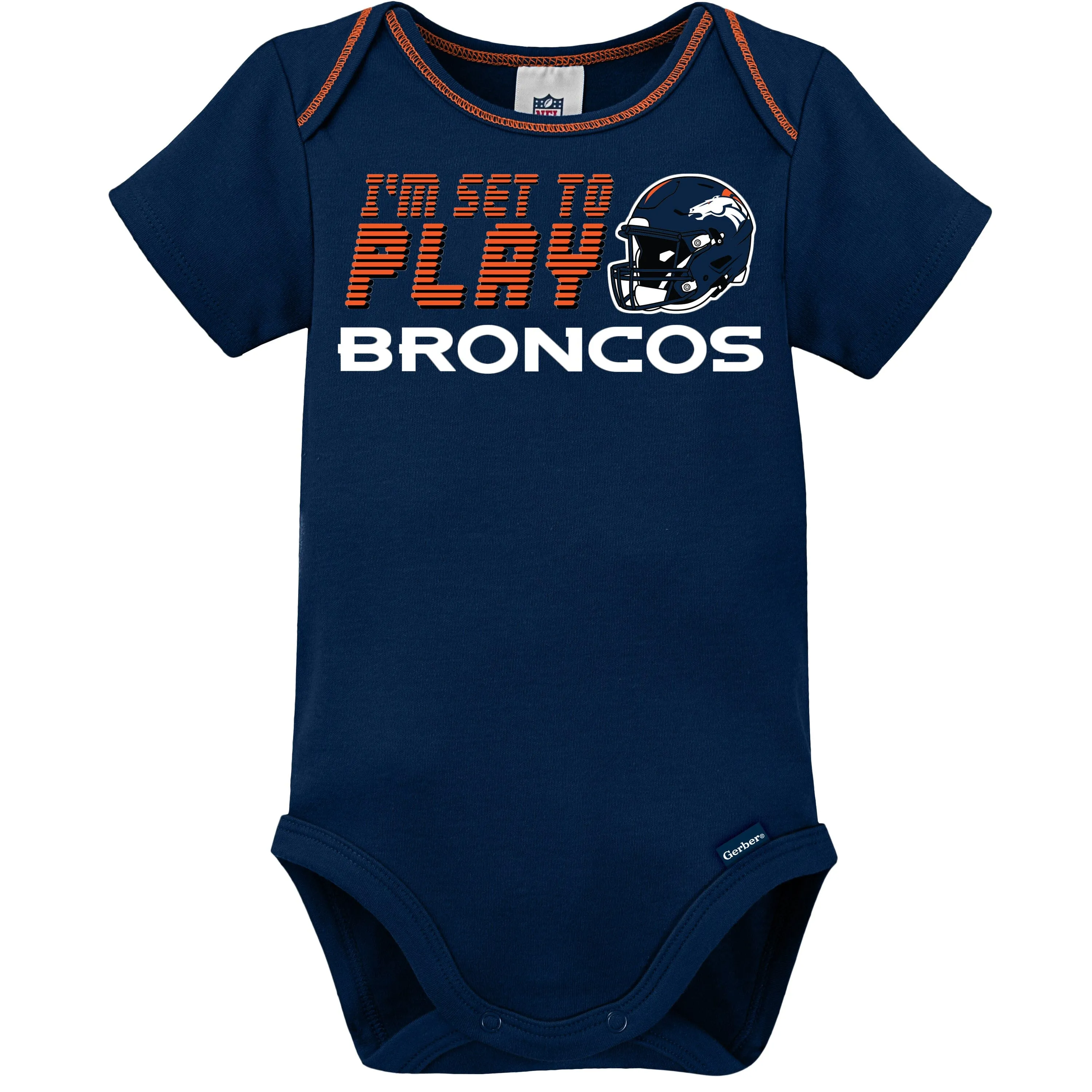 3-Pack Baby Boys Denver Broncos Short Sleeve Bodysuits Gerber Childrenswea