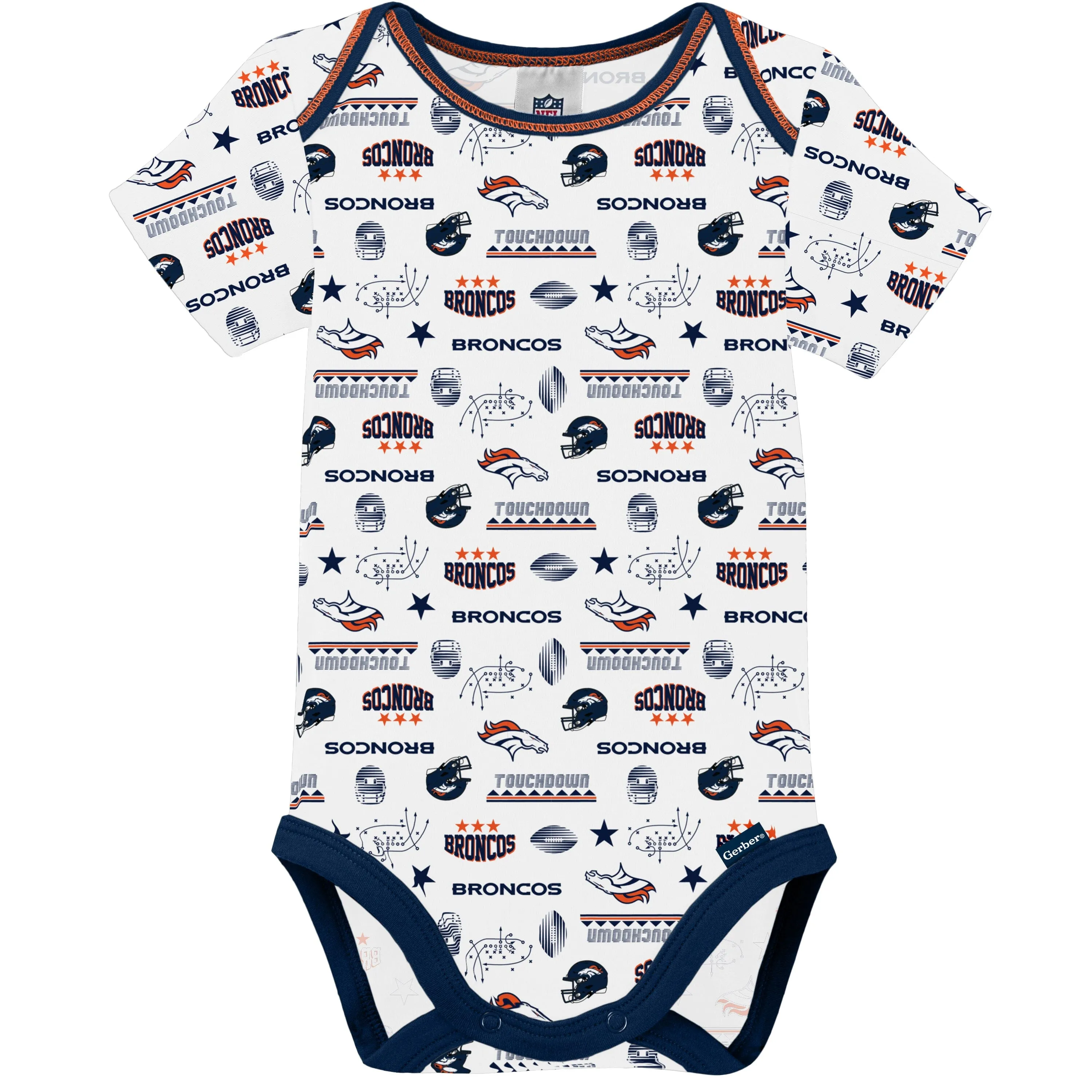 3-Pack Baby Boys Denver Broncos Short Sleeve Bodysuits Gerber Childrenswea