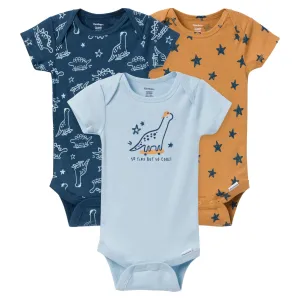 3-Pack Baby Boys Dino Dude Onesies Bodysuits Gerber Childrenswea