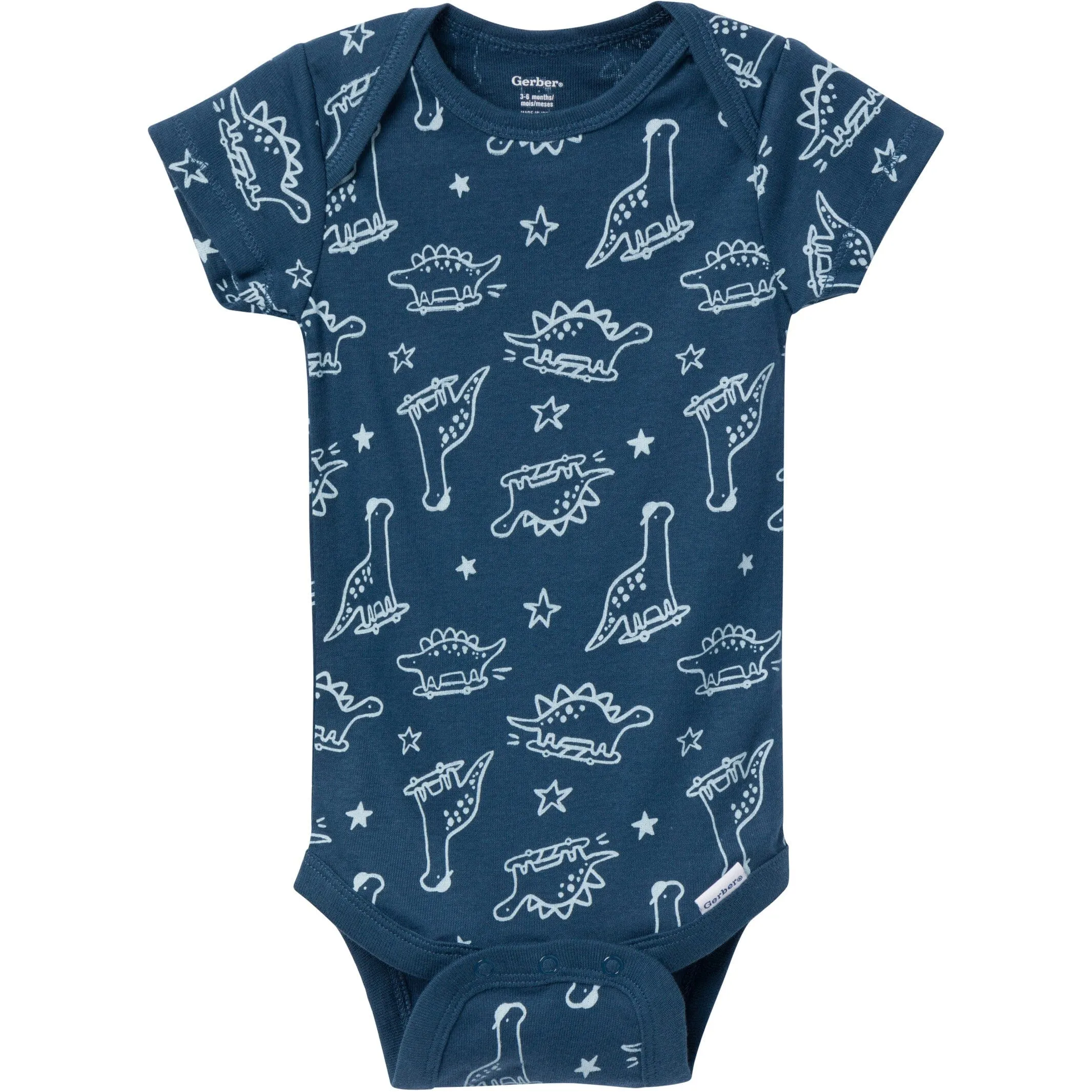 3-Pack Baby Boys Dino Dude Onesies Bodysuits Gerber Childrenswea