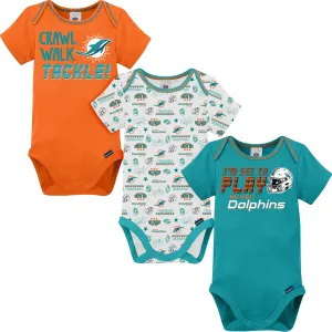 3-Pack Baby Boys Dolphins Short Sleeve Bodysuits Gerber Childrenswea