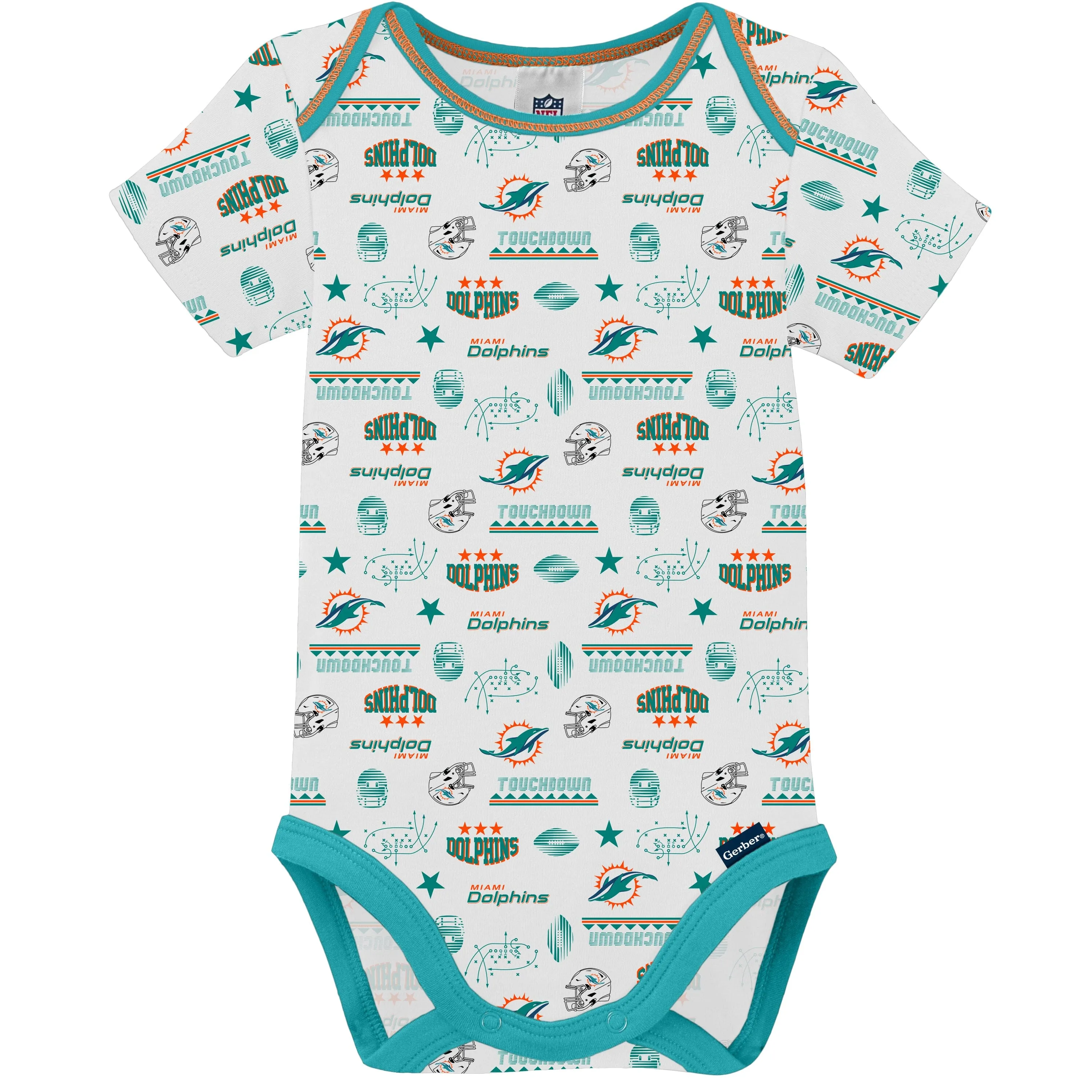 3-Pack Baby Boys Dolphins Short Sleeve Bodysuits Gerber Childrenswea