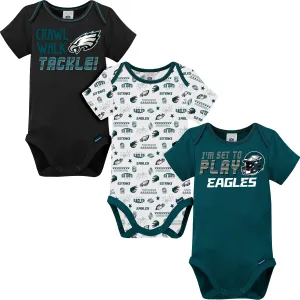 3-Pack Baby Boys Eagles Short Sleeve Bodysuits Gerber Childrenswea