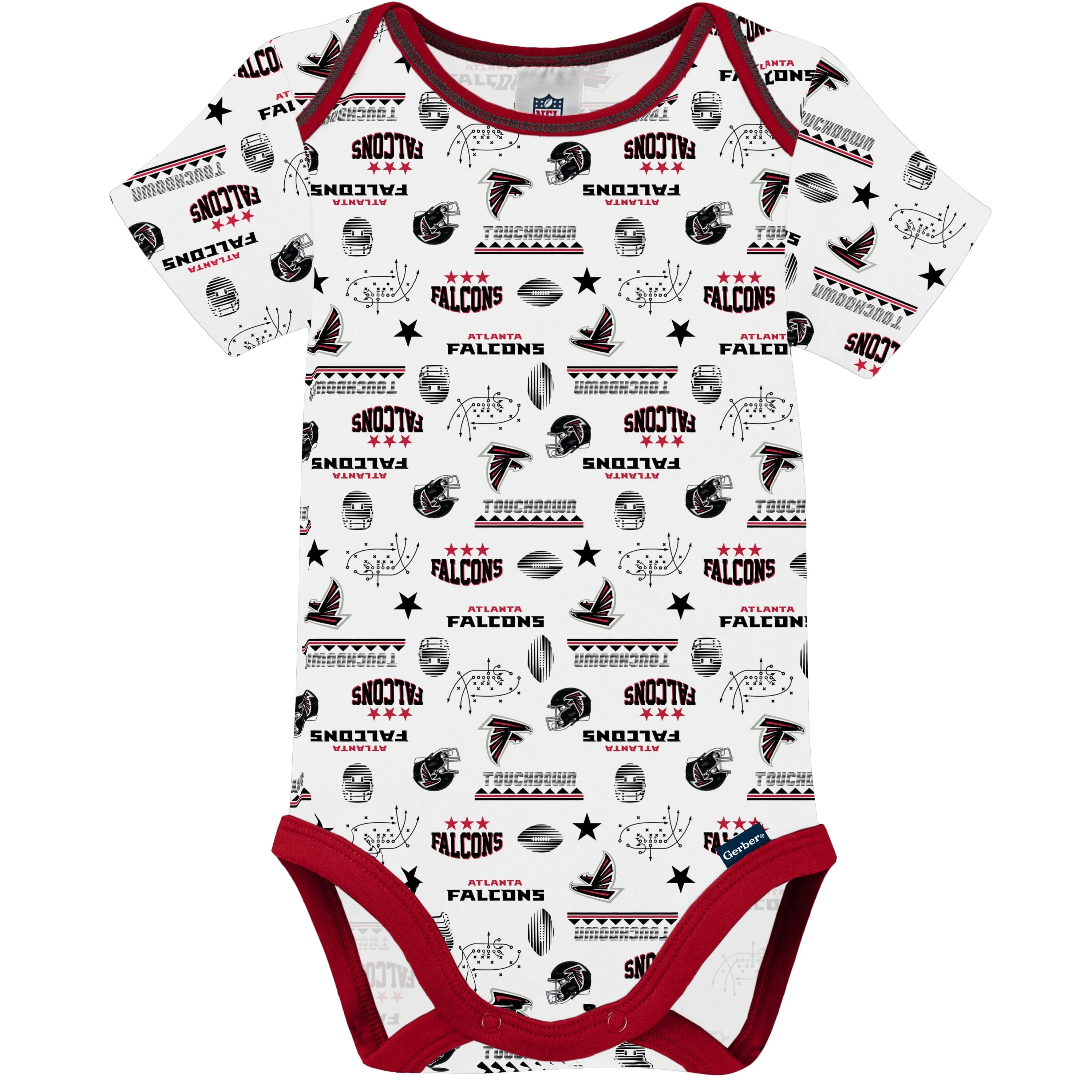 3-Pack Baby Boys Falcons Short Sleeve Bodysuits Gerber Childrenswea