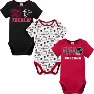 3-Pack Baby Boys Falcons Short Sleeve Bodysuits Gerber Childrenswea