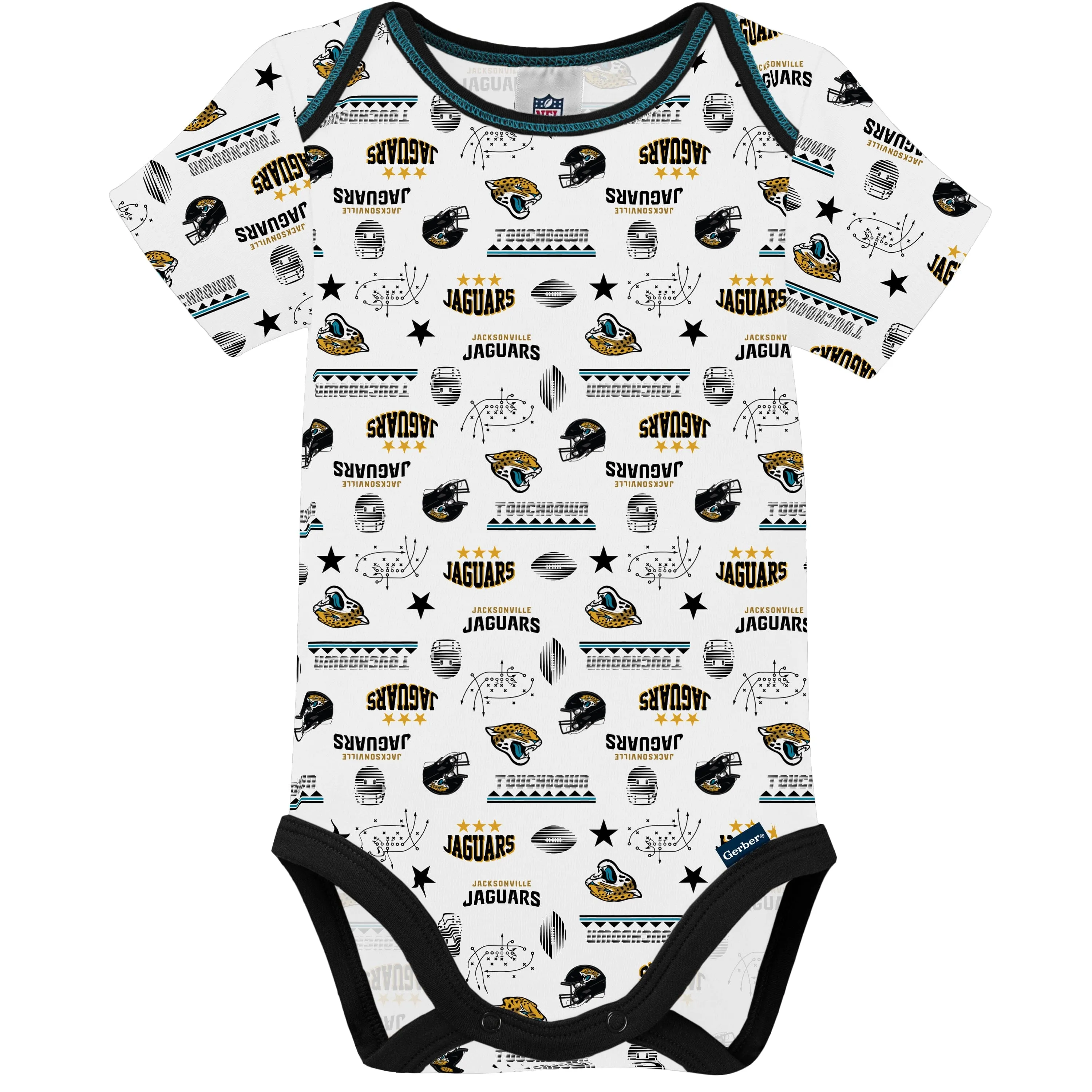 3-Pack Baby Boys Jaguars Short Sleeve Bodysuits Gerber Childrenswea