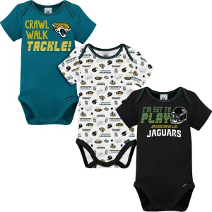 3-Pack Baby Boys Jaguars Short Sleeve Bodysuits Gerber Childrenswea