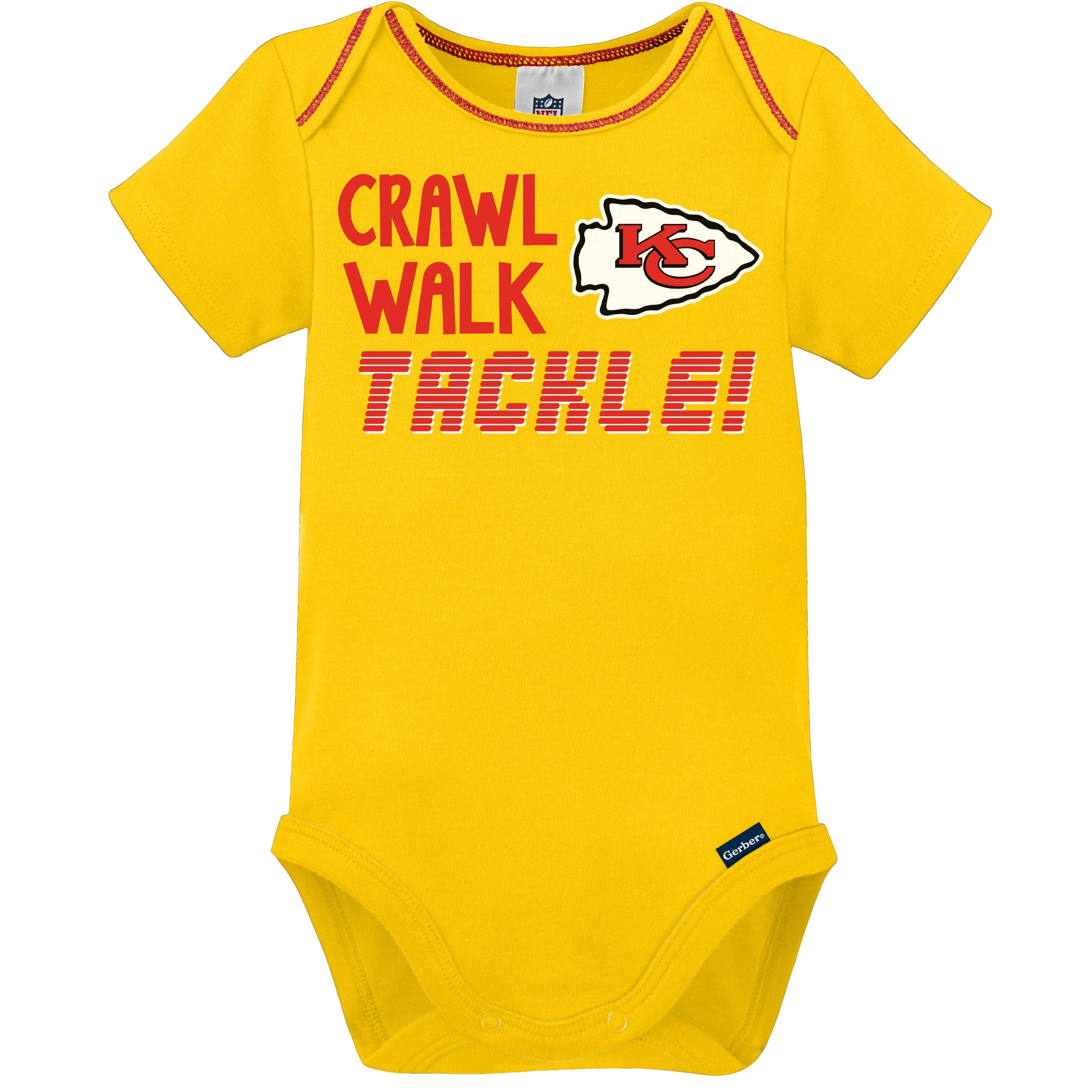 3-Pack Baby Boys Kansas City Chiefs Short Sleeve Bodysuits Gerber Childrenswea