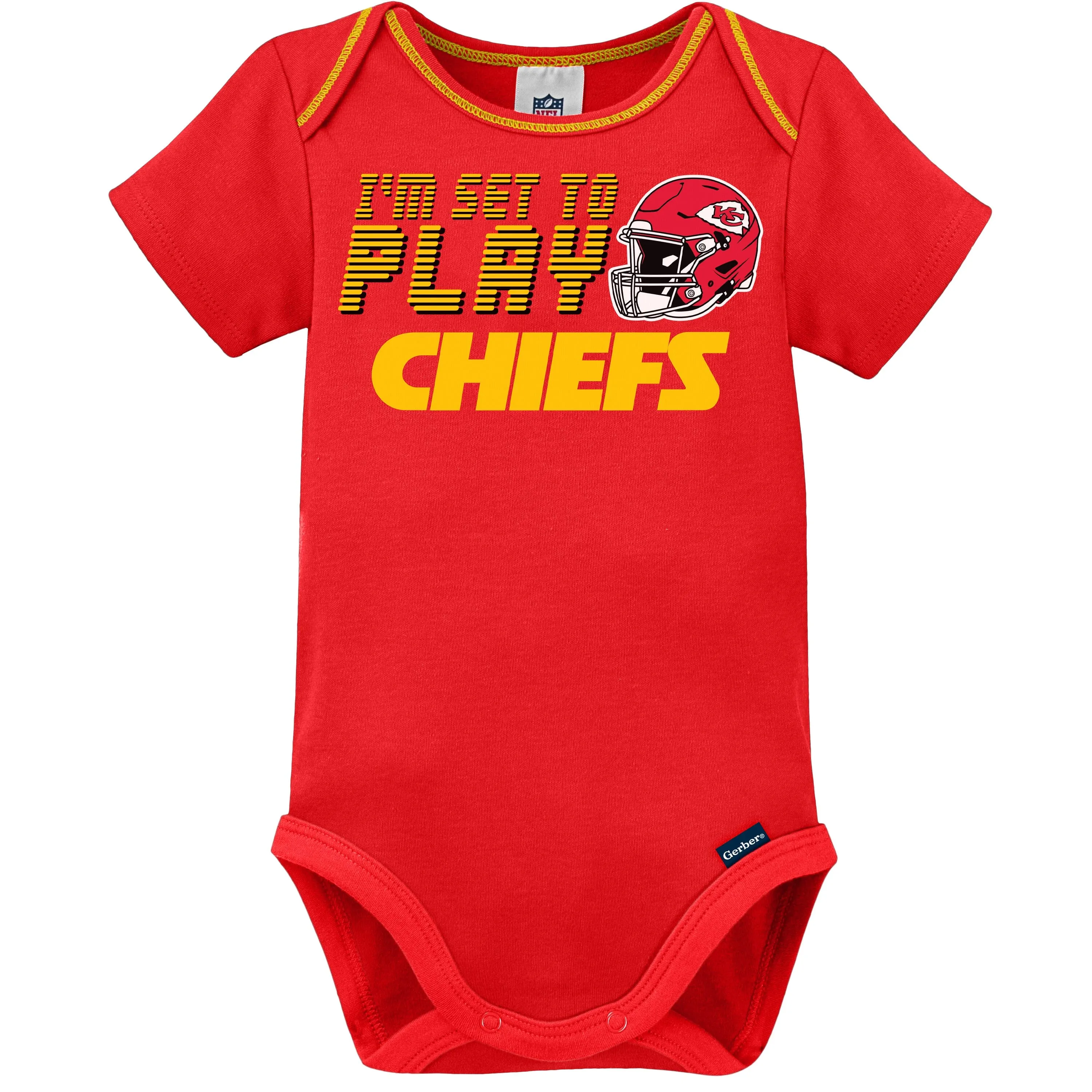 3-Pack Baby Boys Kansas City Chiefs Short Sleeve Bodysuits Gerber Childrenswea