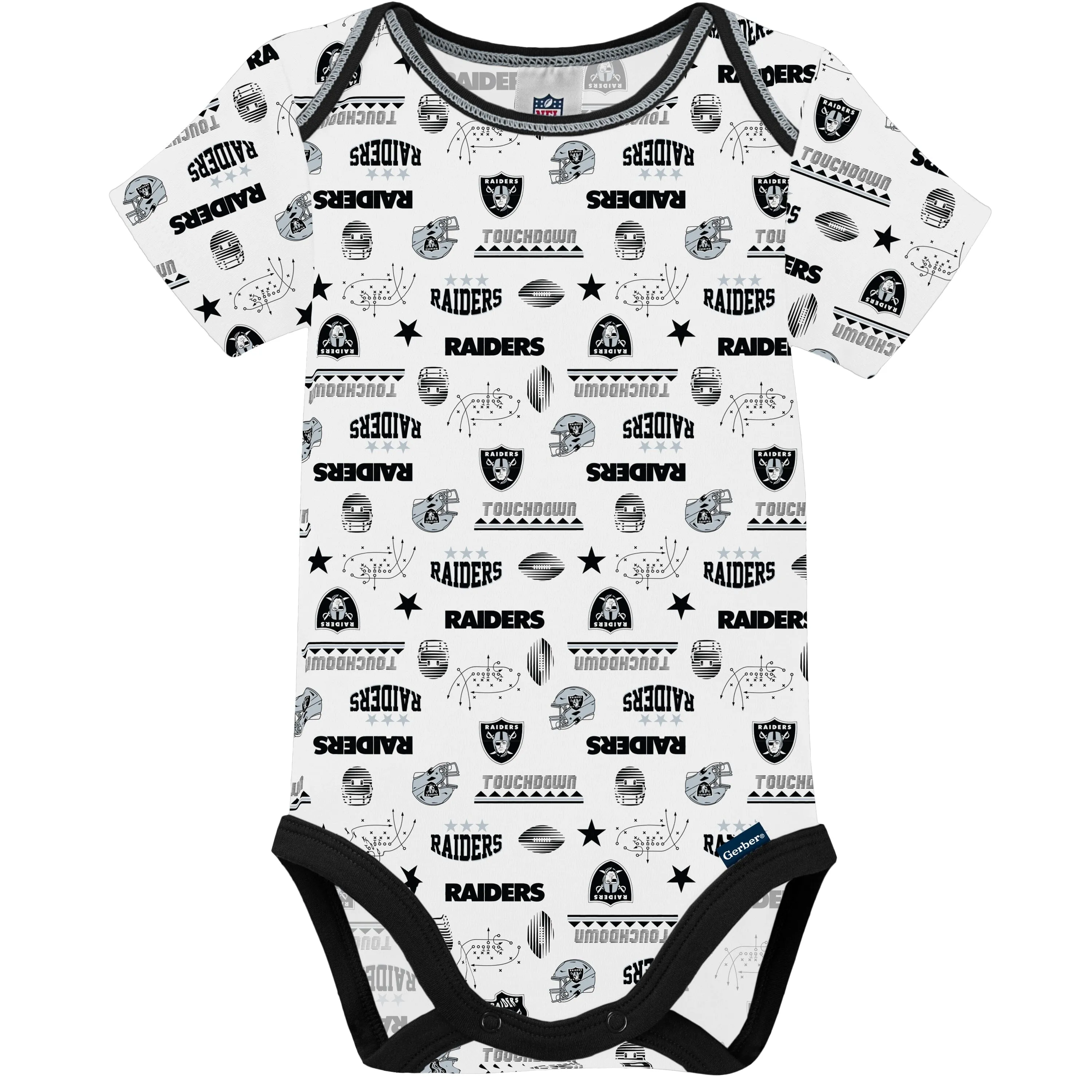 3-Pack Baby Boys Las Vegas Raiders Short Sleeve Bodysuits Gerber Childrenswea