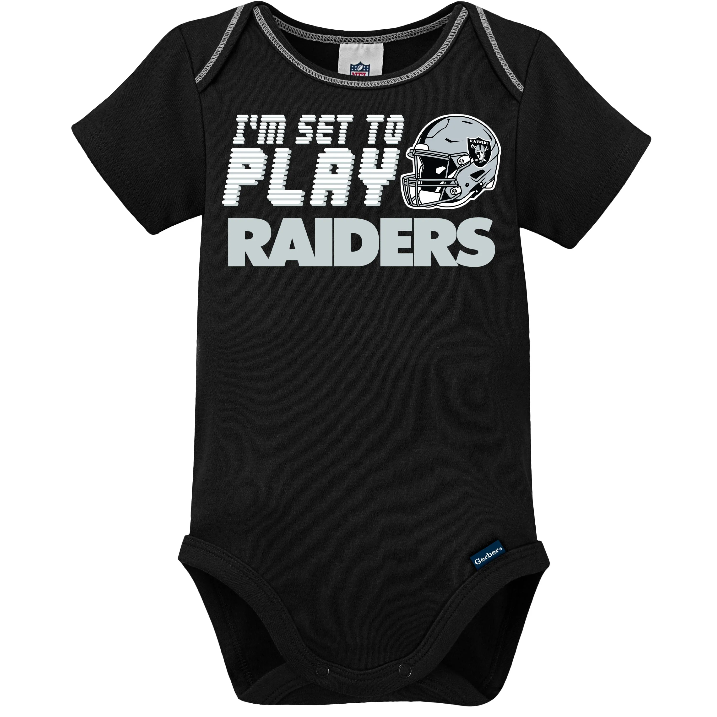 3-Pack Baby Boys Las Vegas Raiders Short Sleeve Bodysuits Gerber Childrenswea